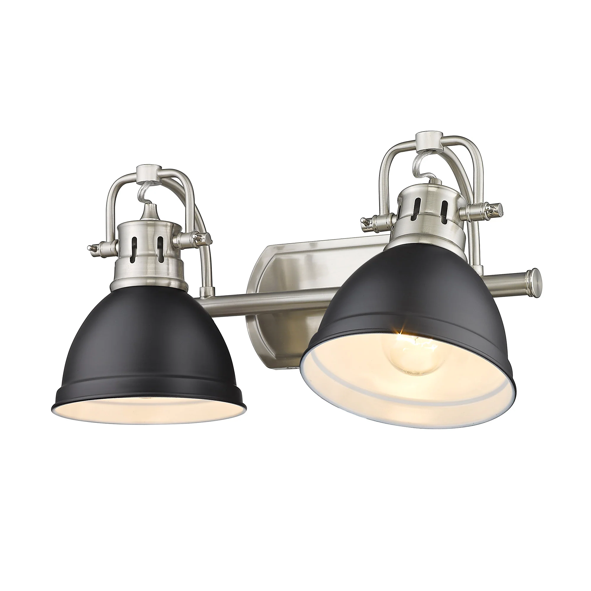 Duncan 2-light Vanity in Pewter and Matte Black shade - Image 3