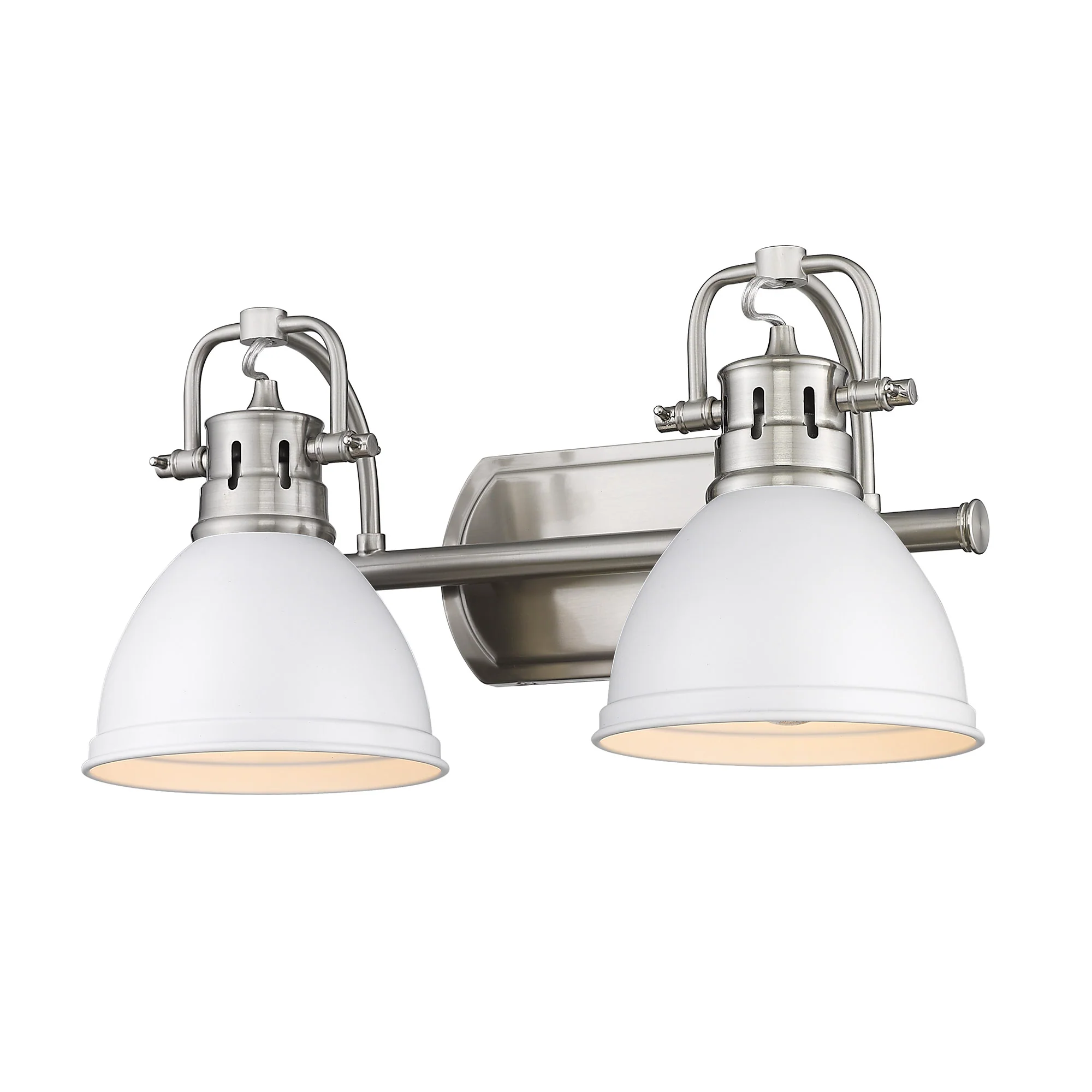 Duncan 2-light Vanity in Pewter and Matte White shade