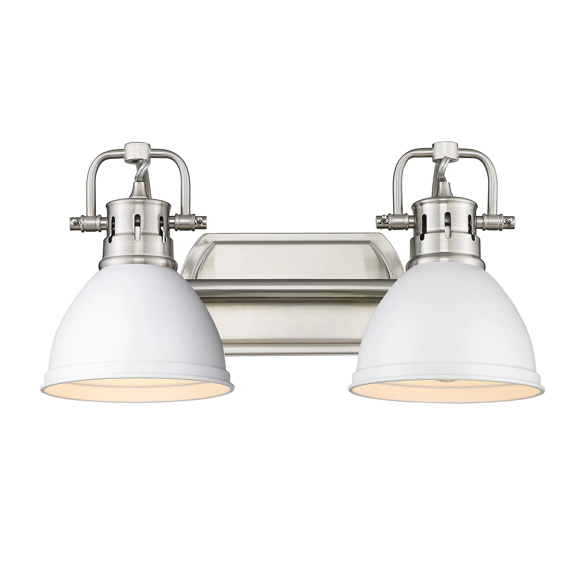 Duncan 2-light Vanity in Pewter and Matte White shade - Image 2