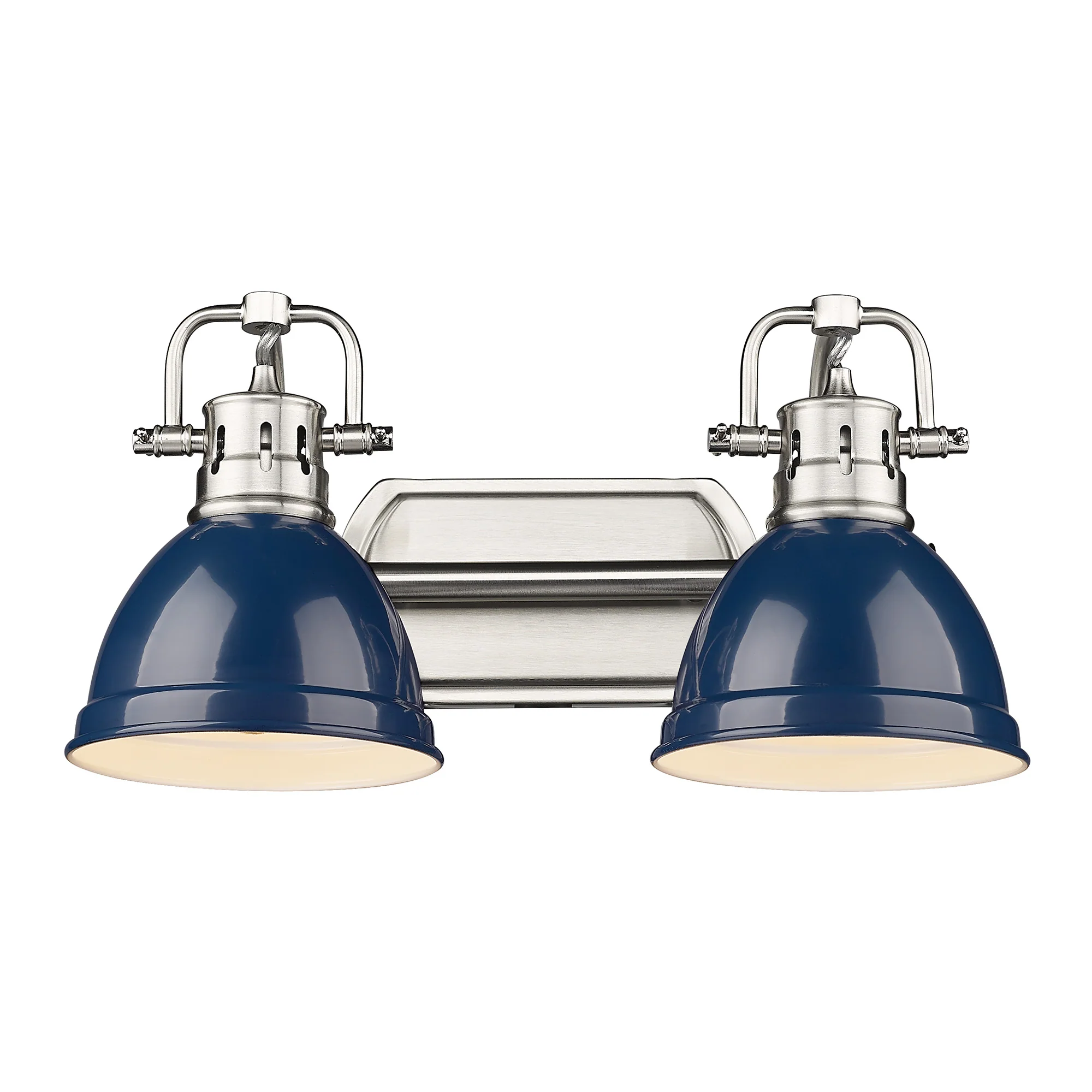 Duncan 2-light Vanity in Pewter and Navy Blue shade - Image 2