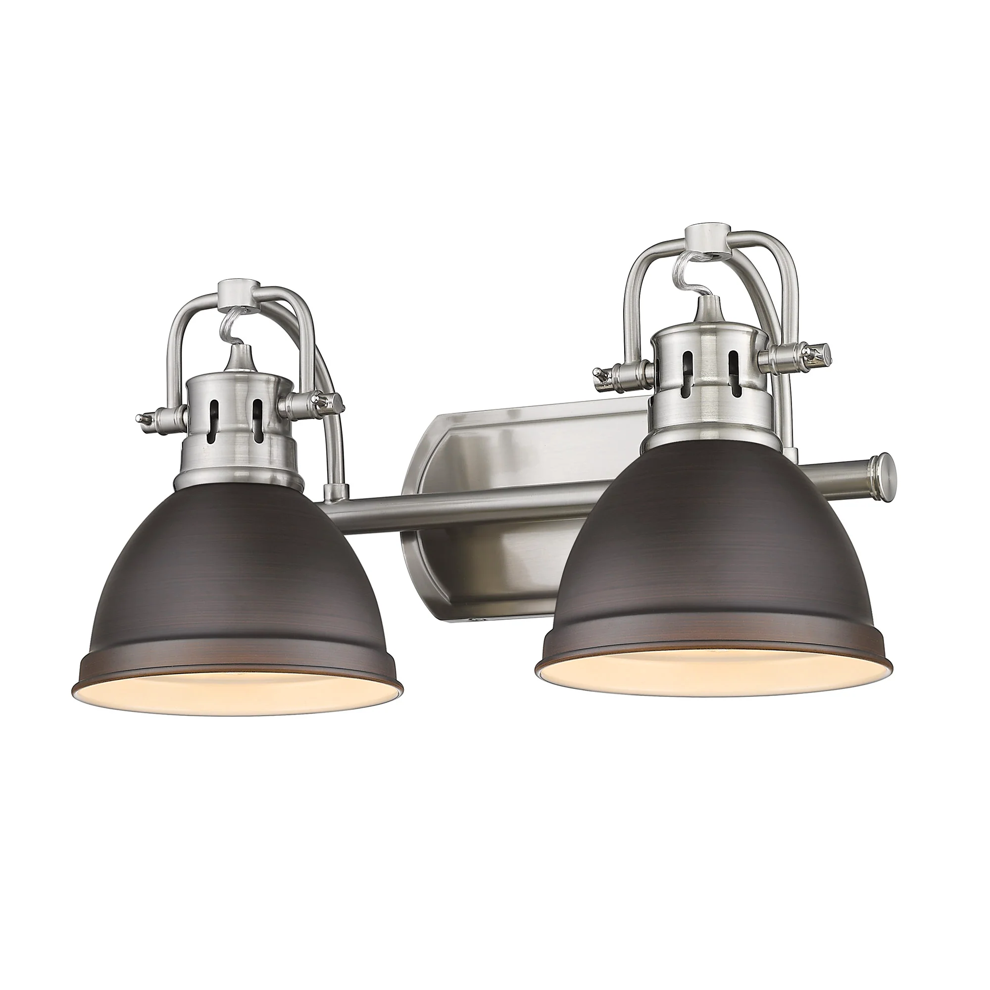 Duncan 2-light Vanity in Pewter and Rubbed Bronze shade