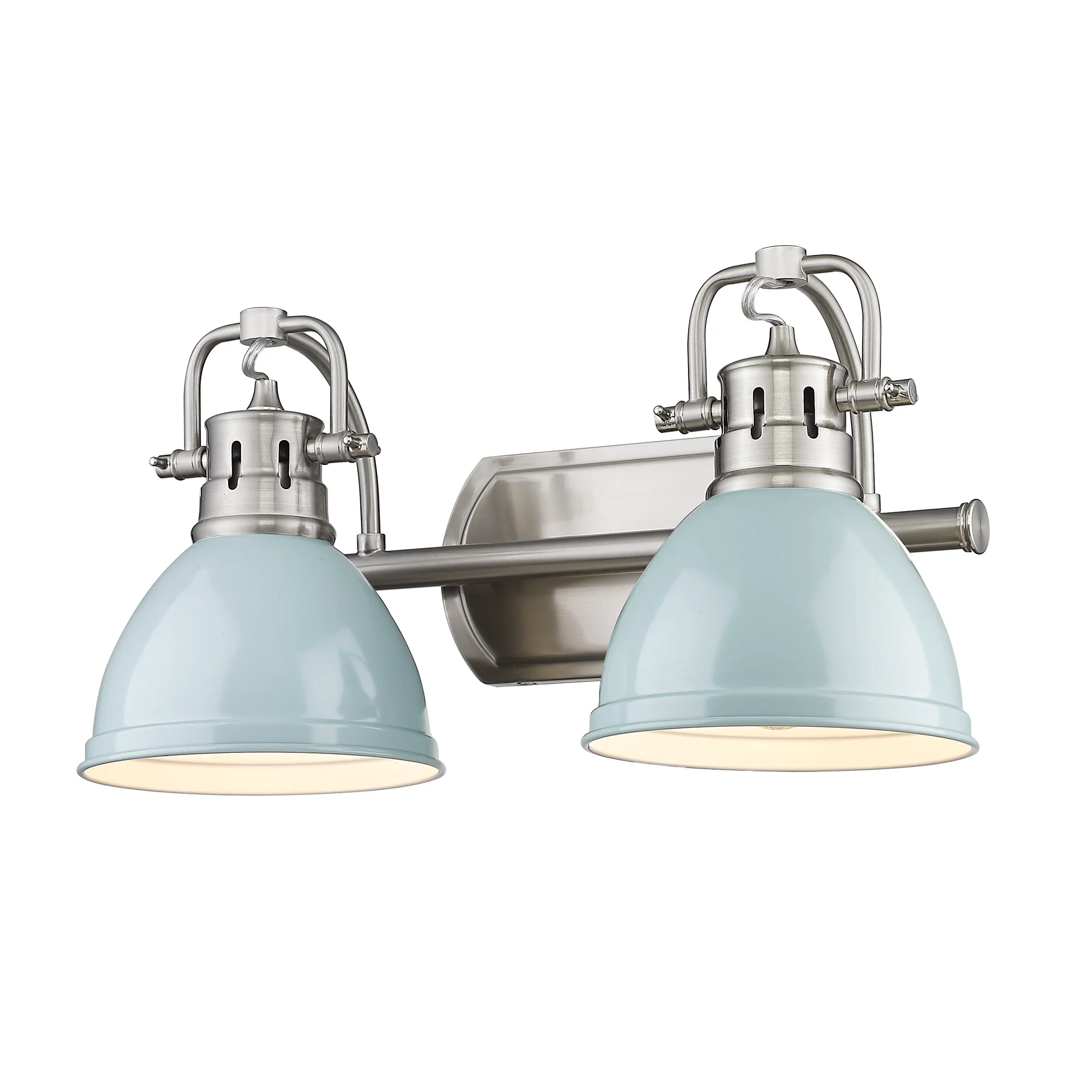 Duncan 2-light Vanity in Pewter and Seafoam shade