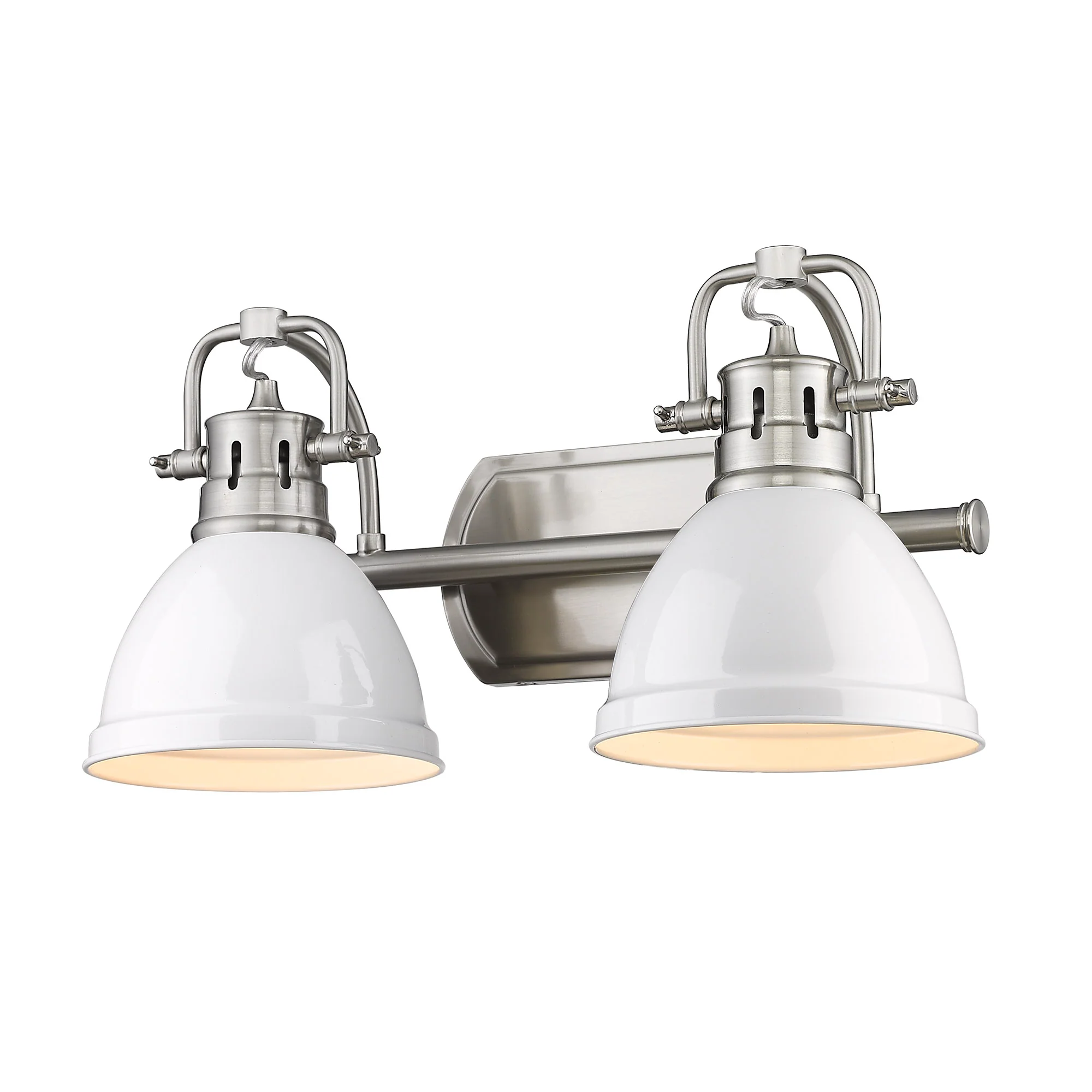 Duncan 2-light Vanity in Pewter and White shade