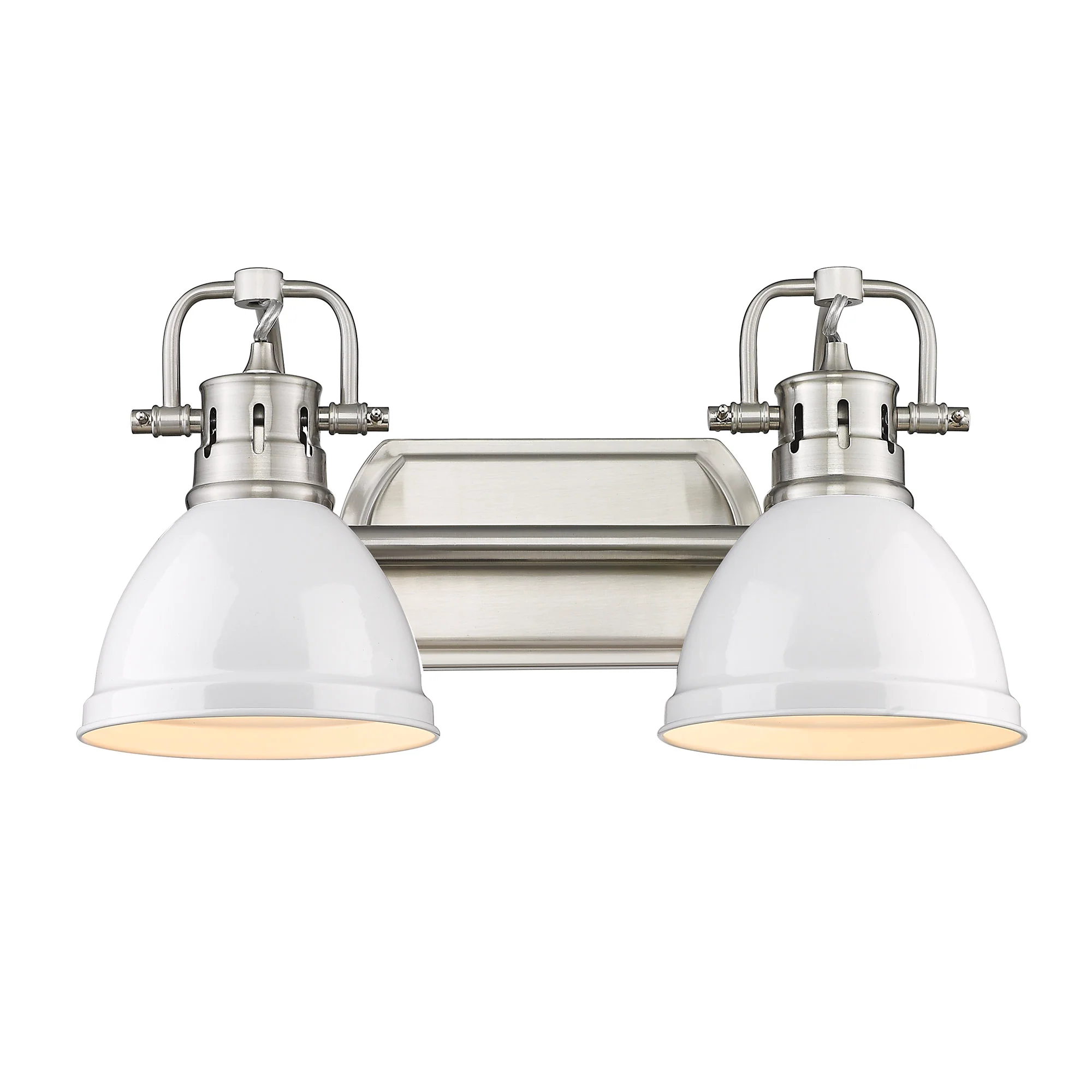 Duncan 2-light Vanity in Pewter and White shade - Image 2