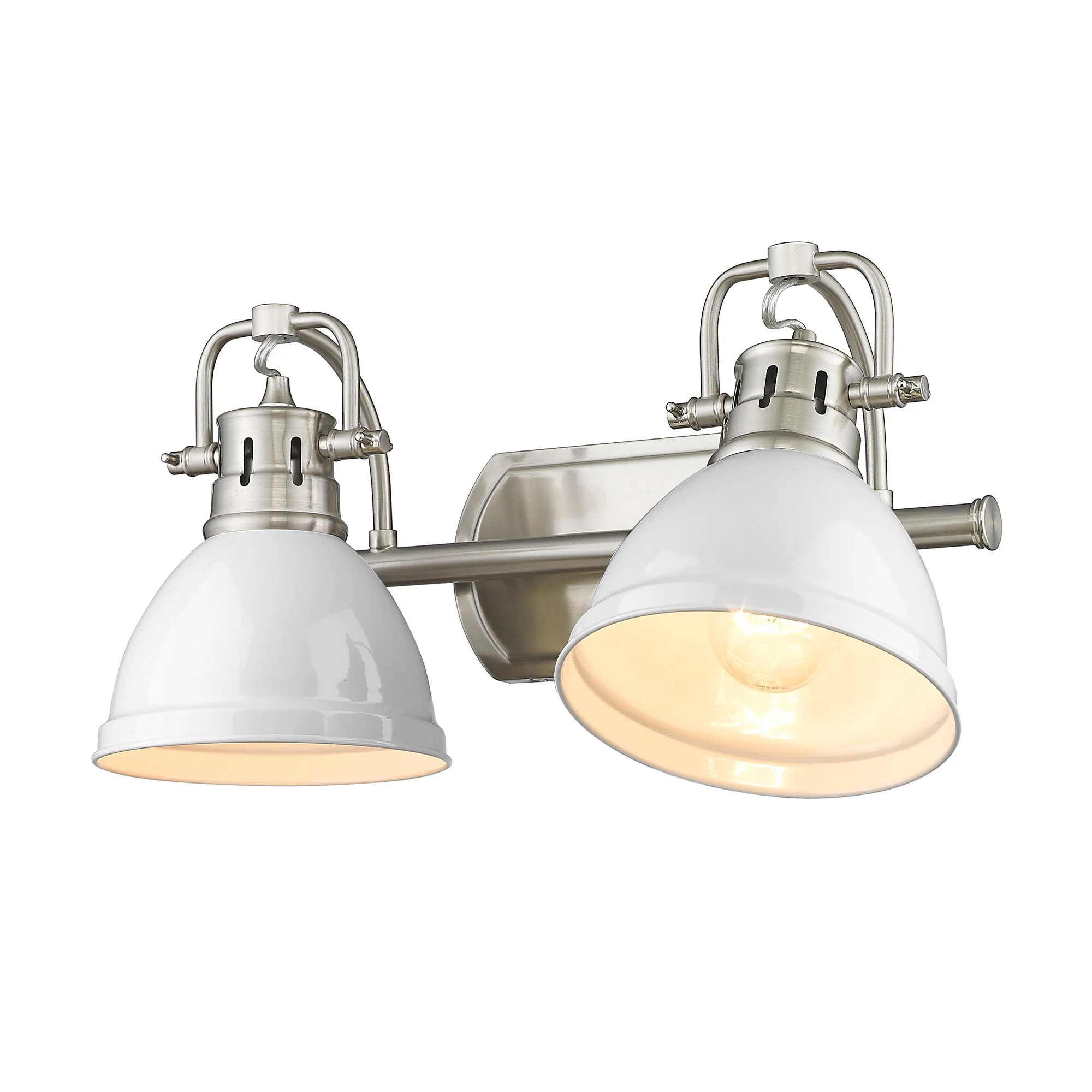 Duncan 2-light Vanity in Pewter and White shade - Image 3