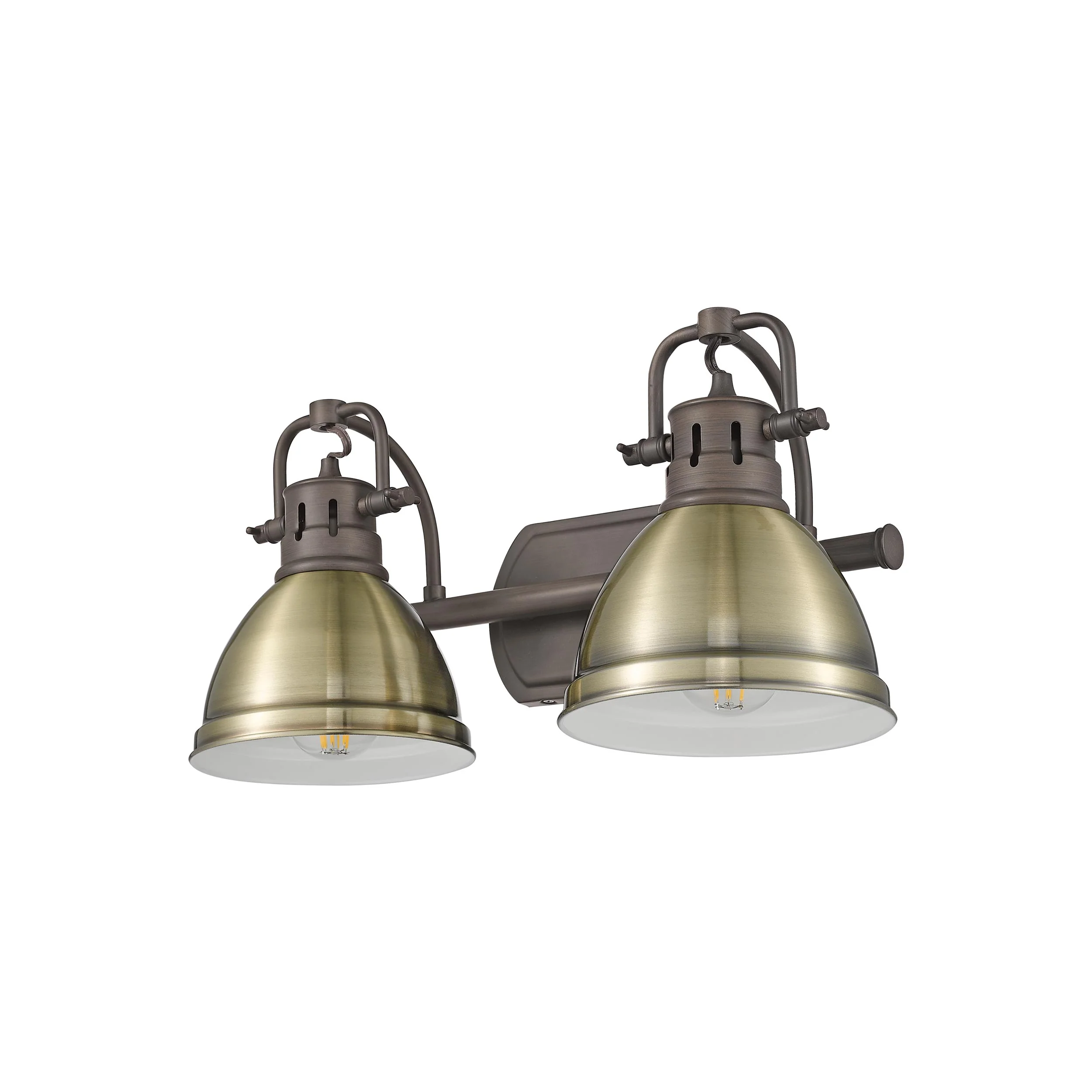 Duncan 2-light Vanity in Rubbed Bronze and Aged Brass shade - Image 3