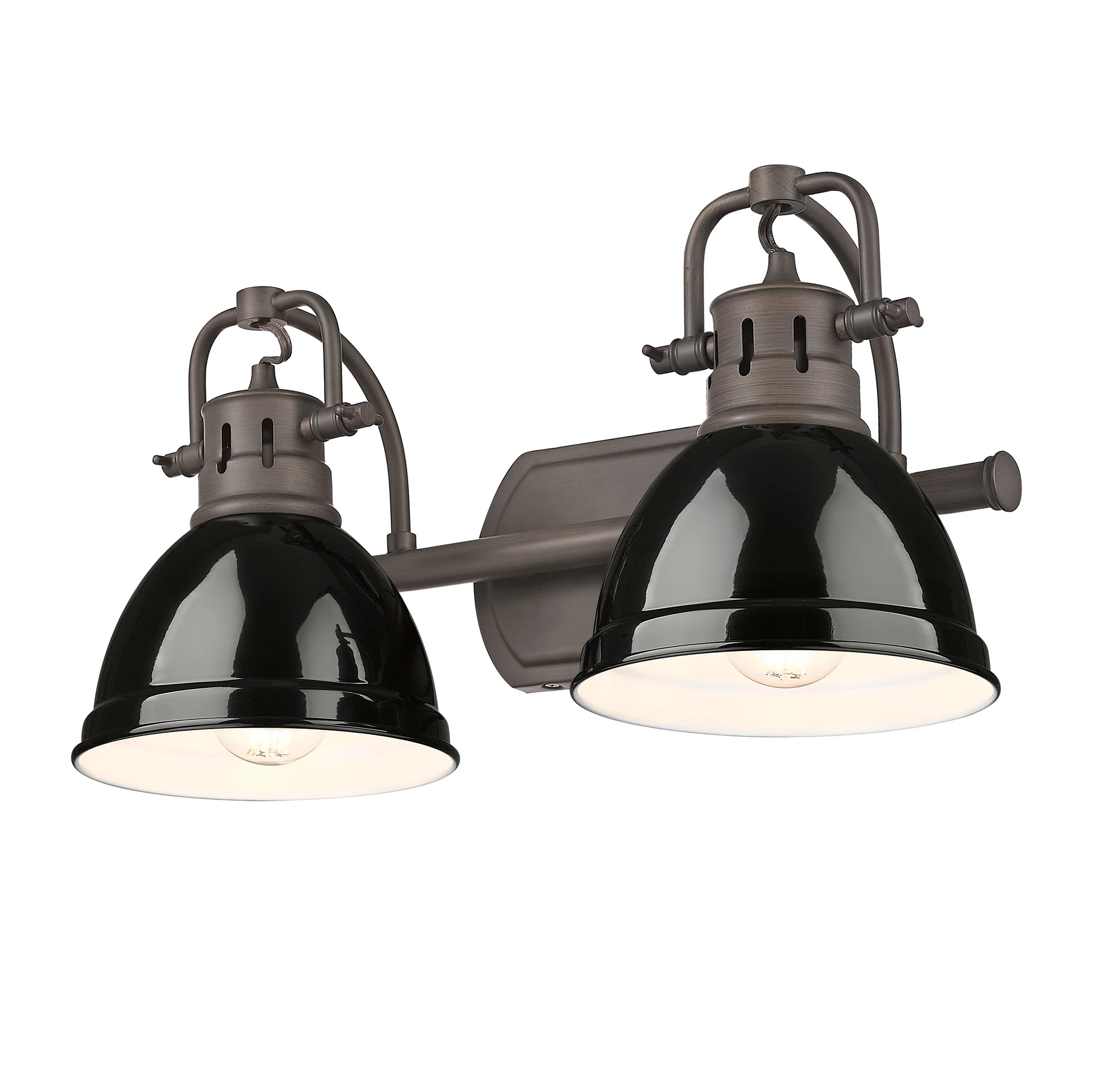 Duncan 2-light Vanity in Rubbed Bronze and Black shade