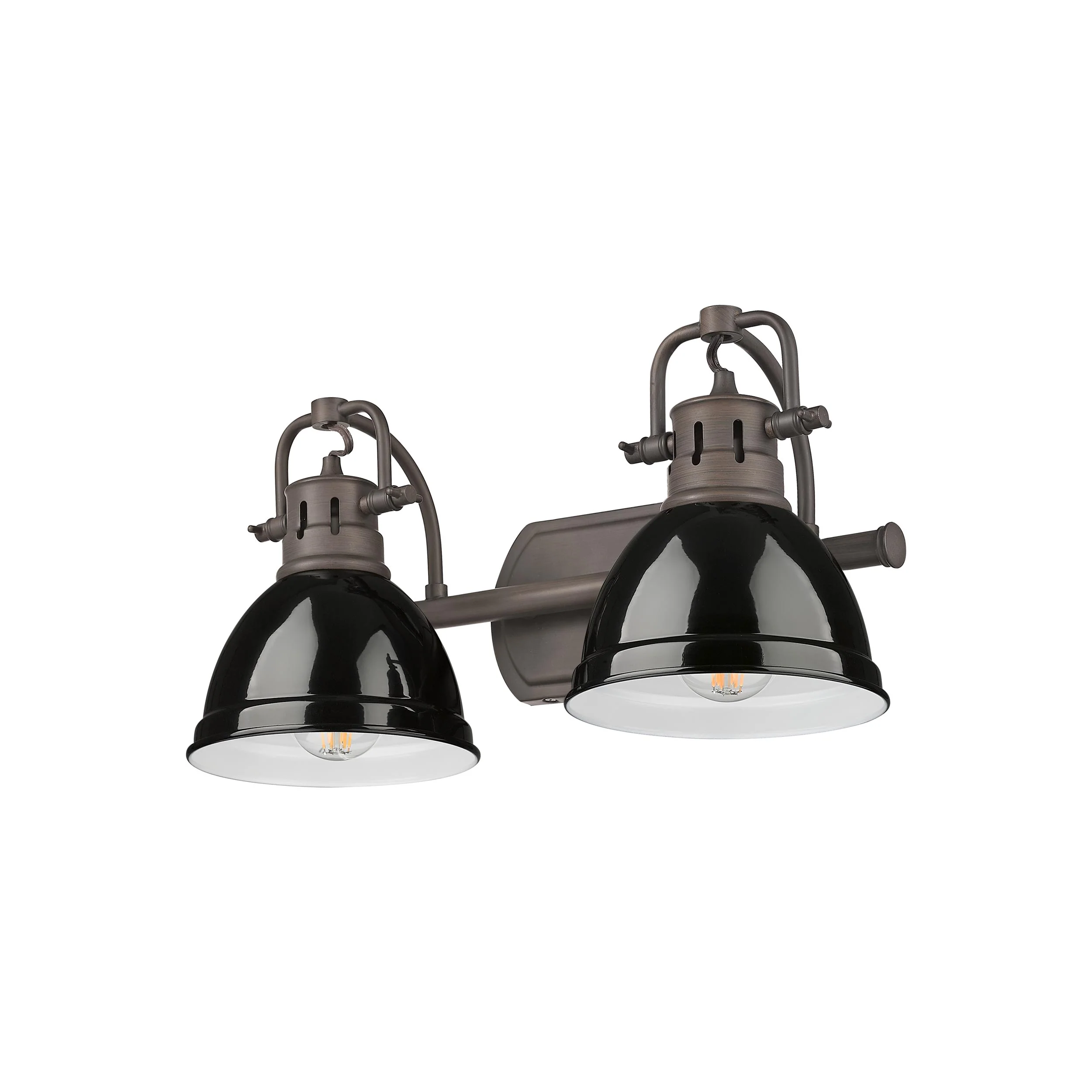 Duncan 2-light Vanity in Rubbed Bronze and Black shade - Image 4
