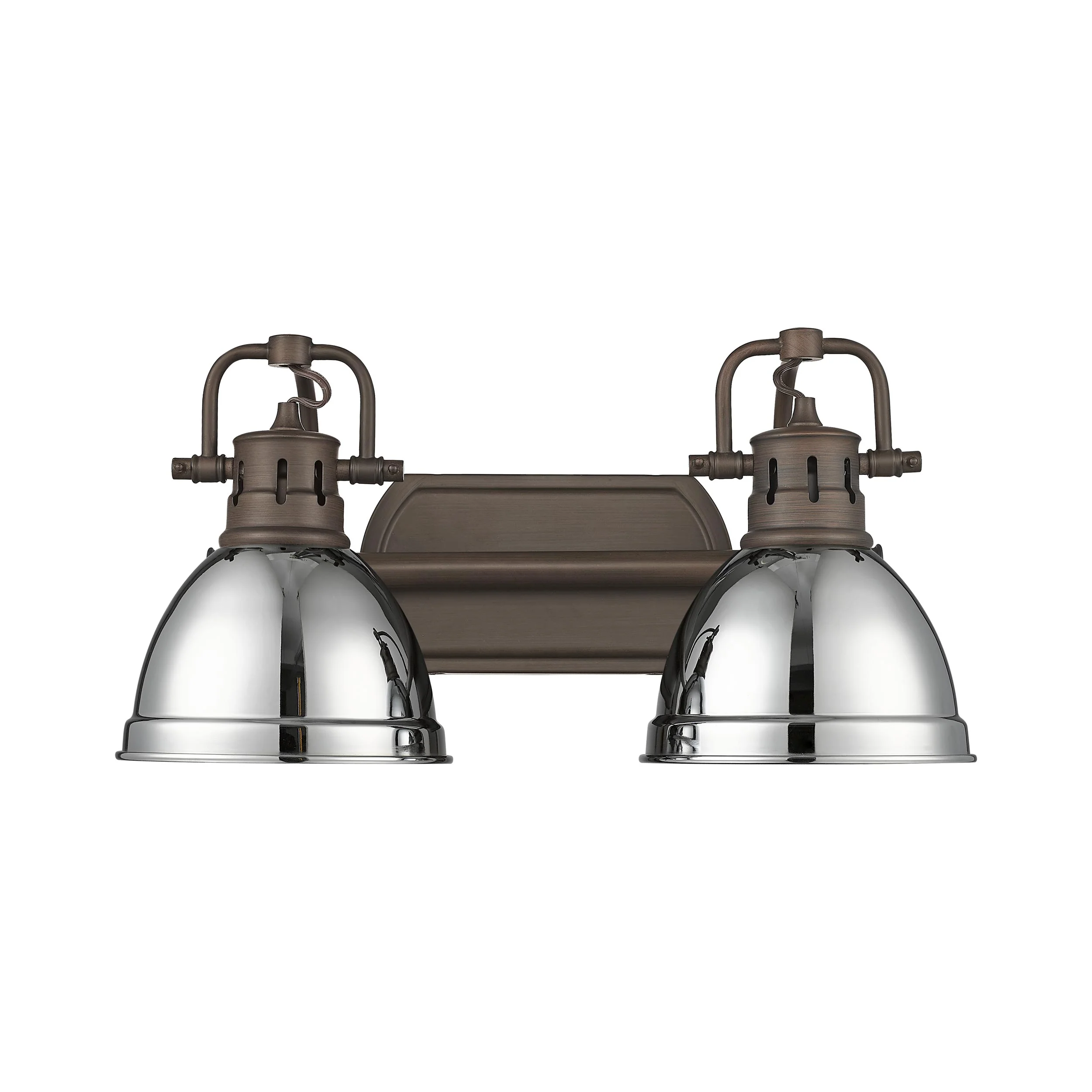 Duncan 2-light Vanity in Rubbed Bronze and Chrome shade - Image 2