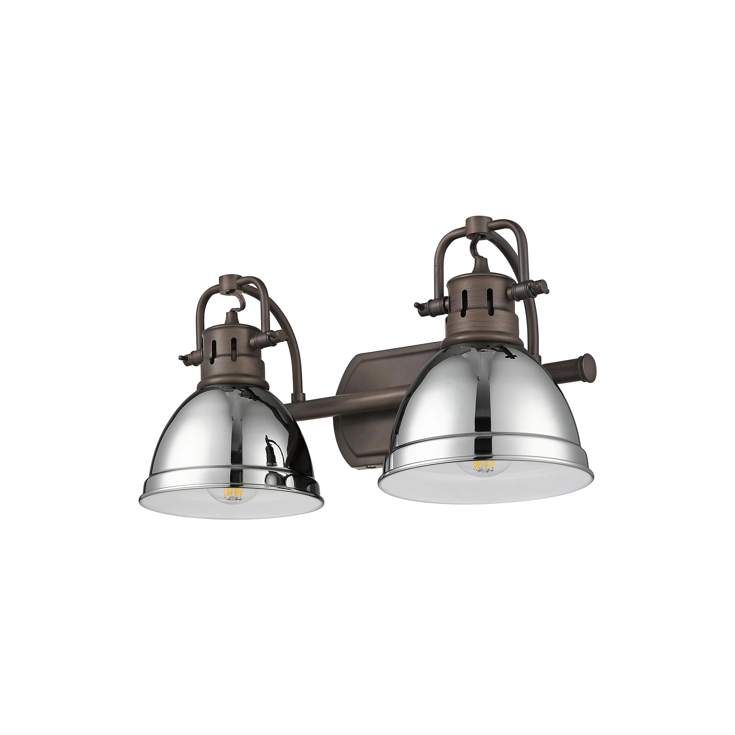 Duncan 2-light Vanity in Rubbed Bronze and Chrome shade - Image 4
