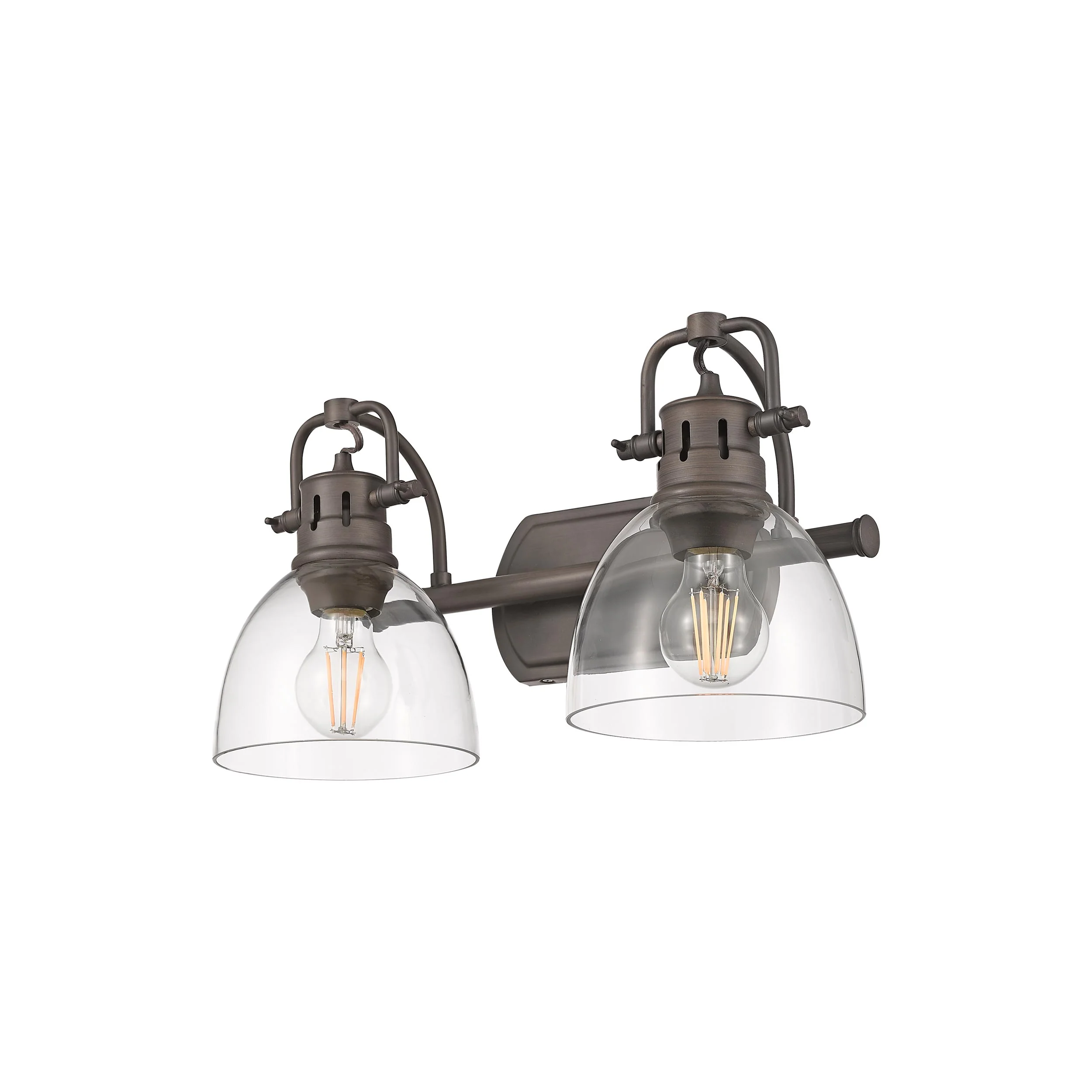 Duncan 2-light Vanity in Rubbed Bronze and Clear Glass - Image 4