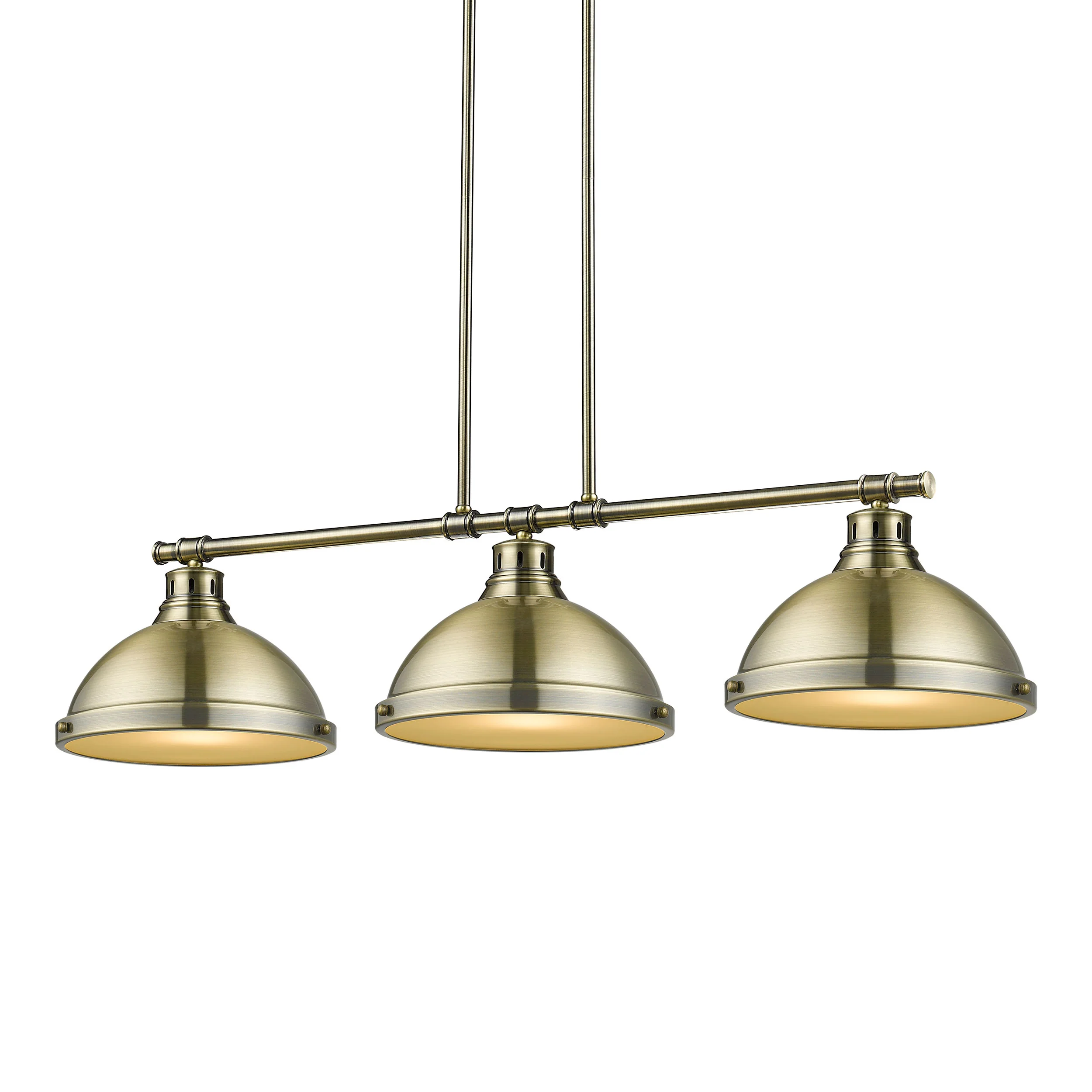 Duncan 3-light Island Light in Aged Brass