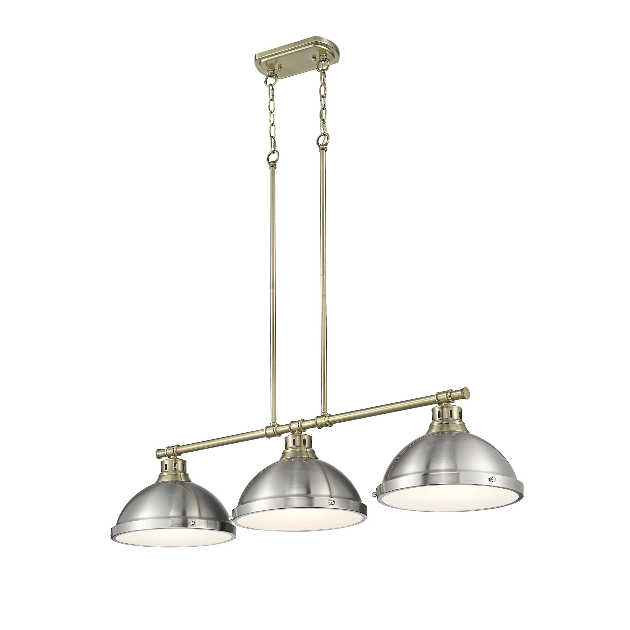 Duncan 3-light Island Light in Aged Brass and Pewter shade - Image 3