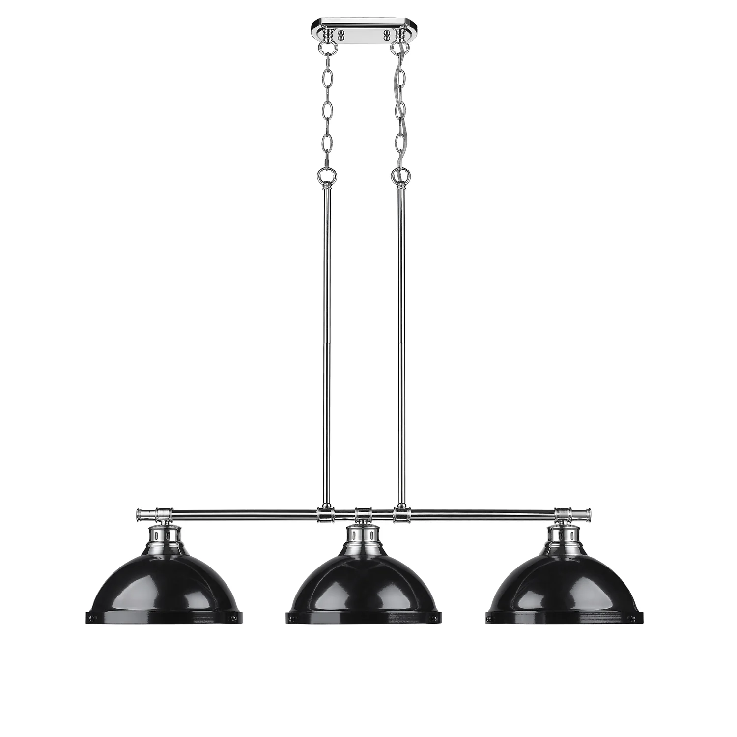 Duncan 3-light Island Light in Chrome and Black shade - Image 3