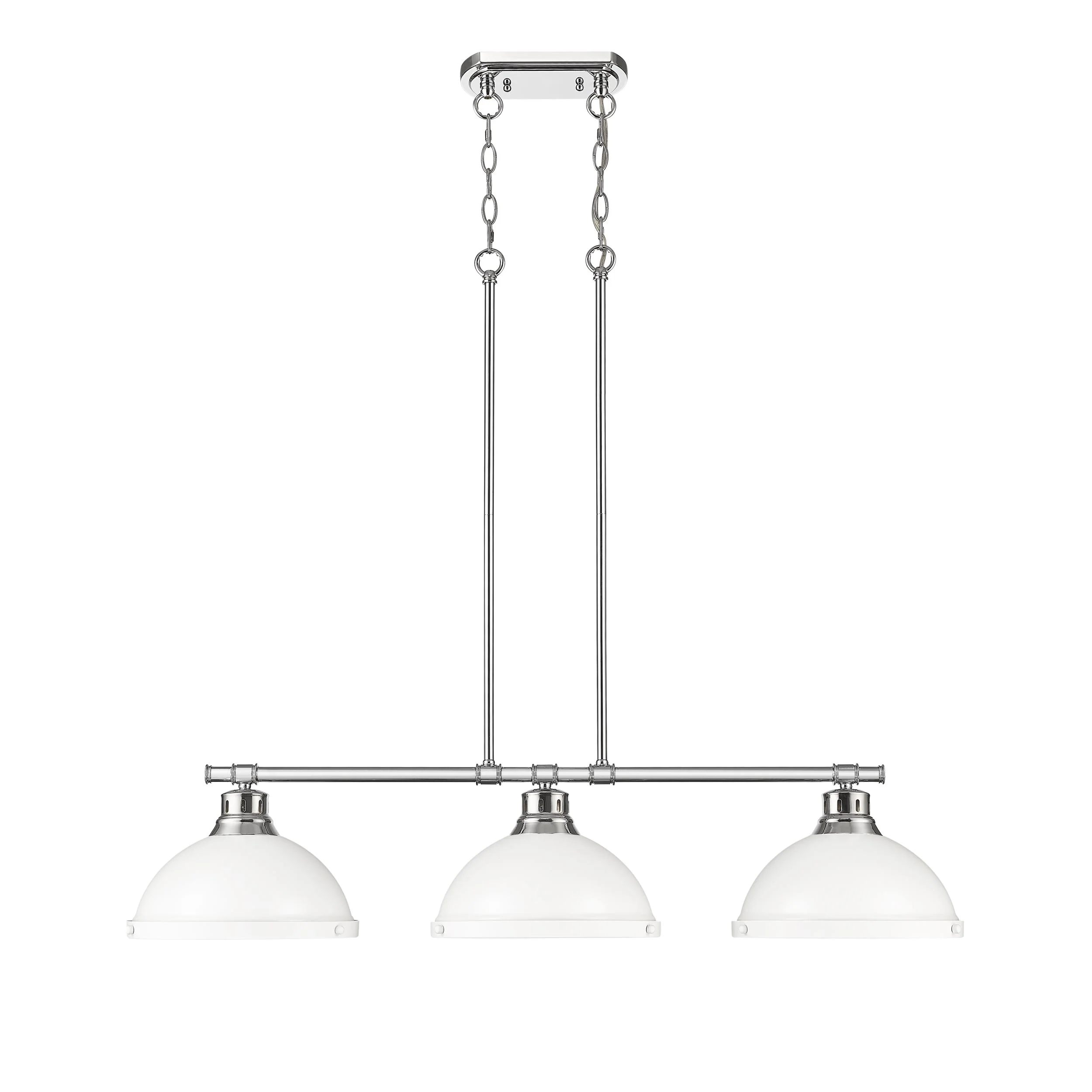 Duncan 3-light Island Light in Chrome and Matte White shade - Image 5