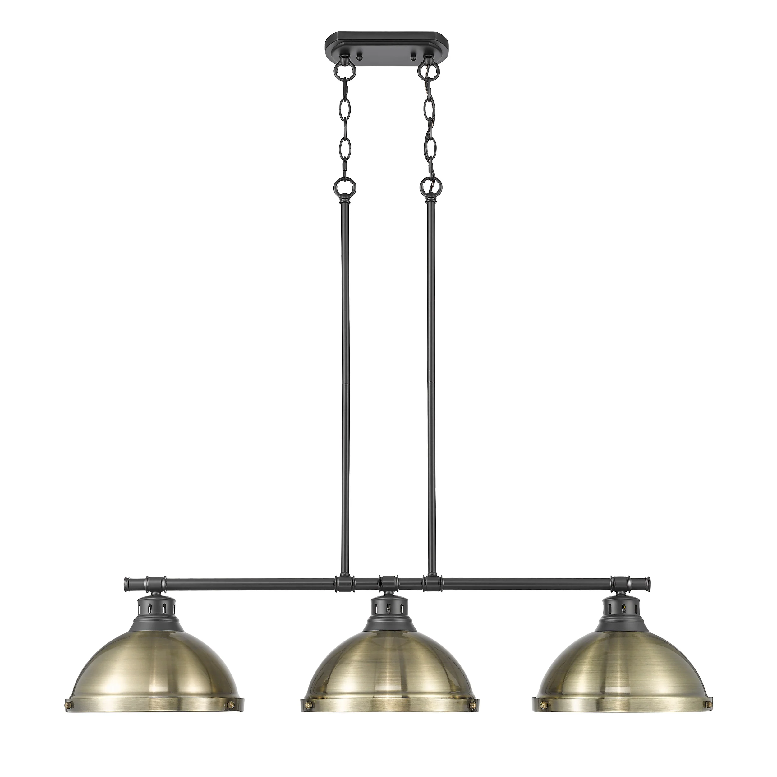 Duncan 3-light Island Light in Matte Black and Aged Brass shade - Image 5