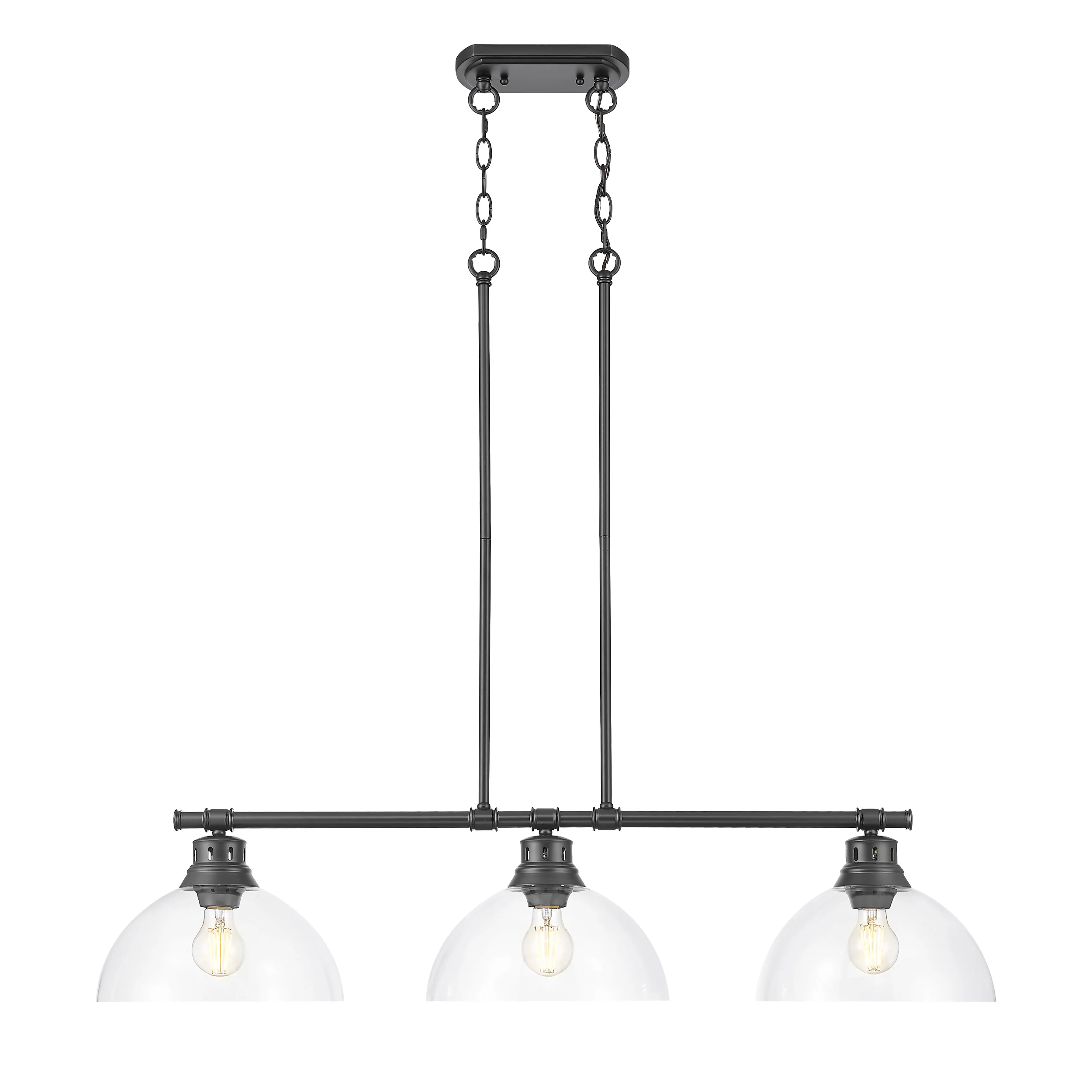Duncan 3-light Island Light in Matte Black and Clear Glass - Image 5