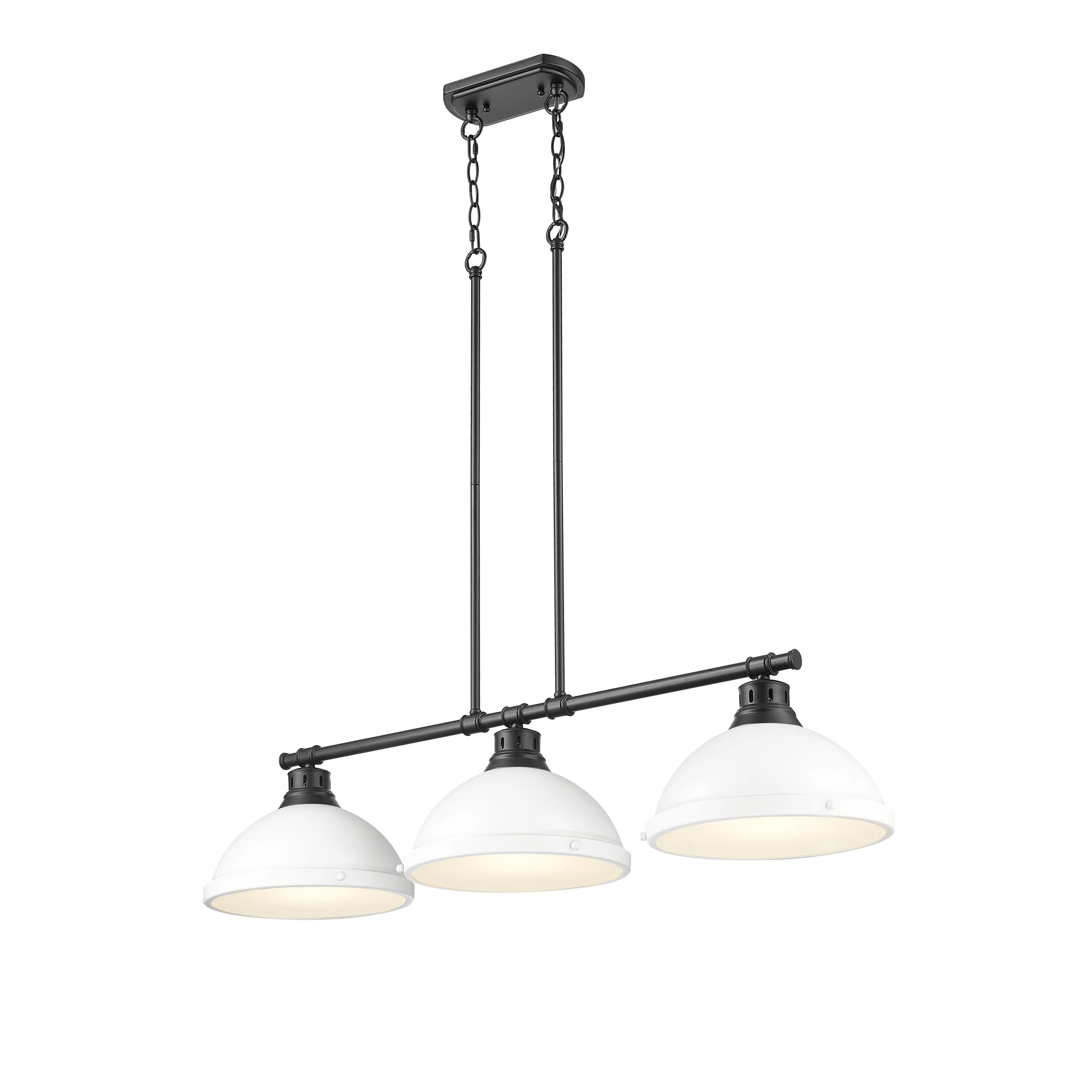 Duncan 3-light Island Light in Matte Black and Matte White shade - Image 3