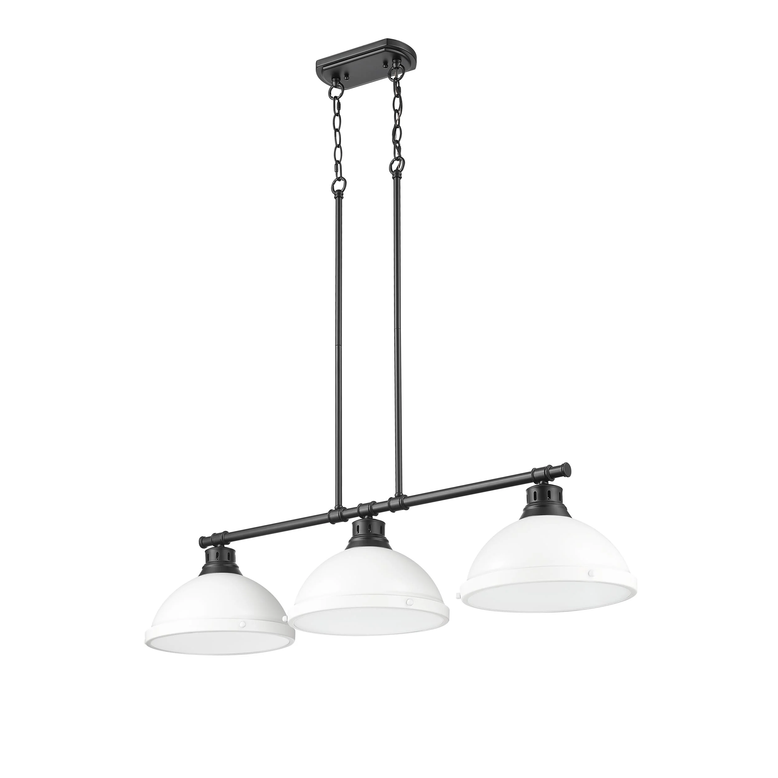 Duncan 3-light Island Light in Matte Black and Matte White shade - Image 4