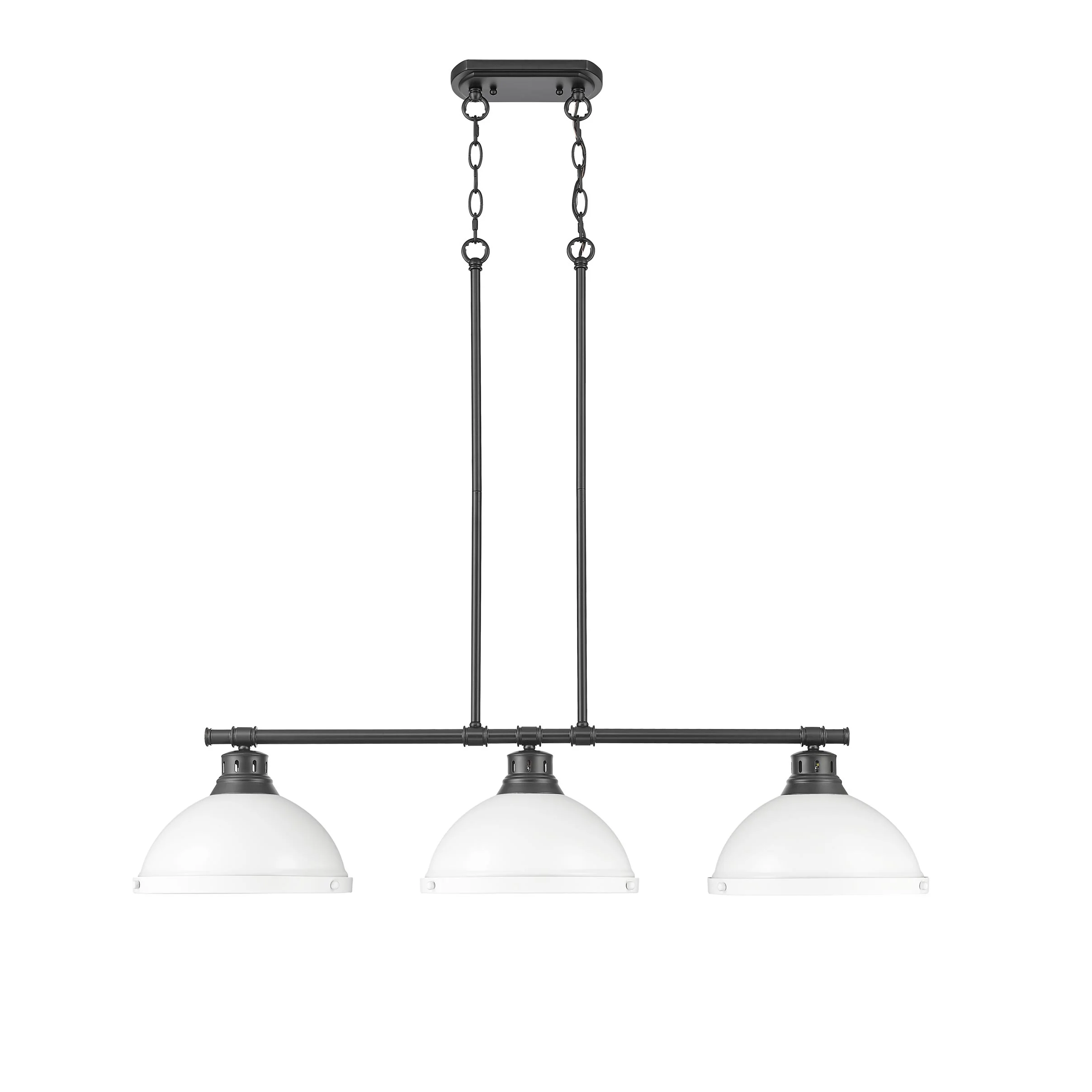 Duncan 3-light Island Light in Matte Black and Matte White shade - Image 5