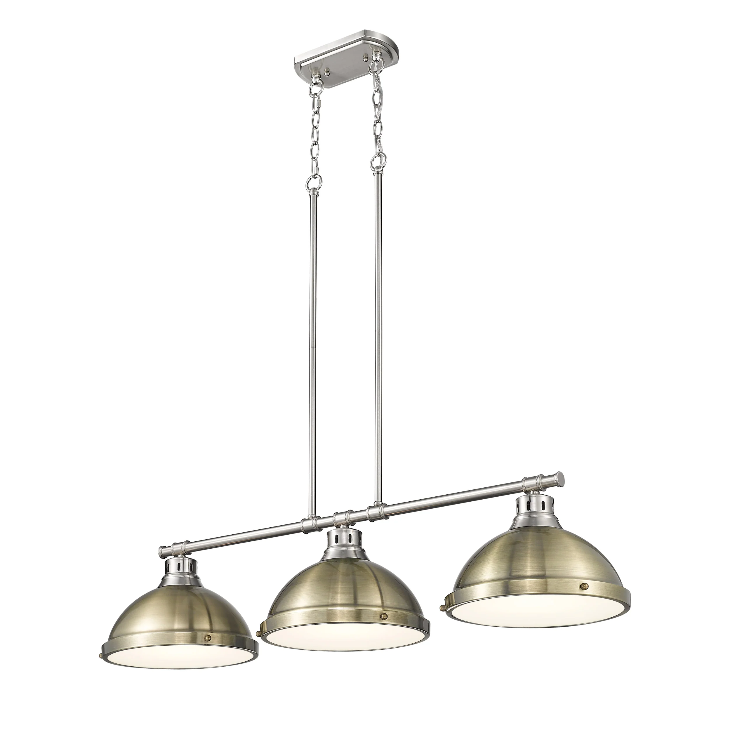 Duncan 3-light Island Light in Pewter and Aged Brass shade - Image 3