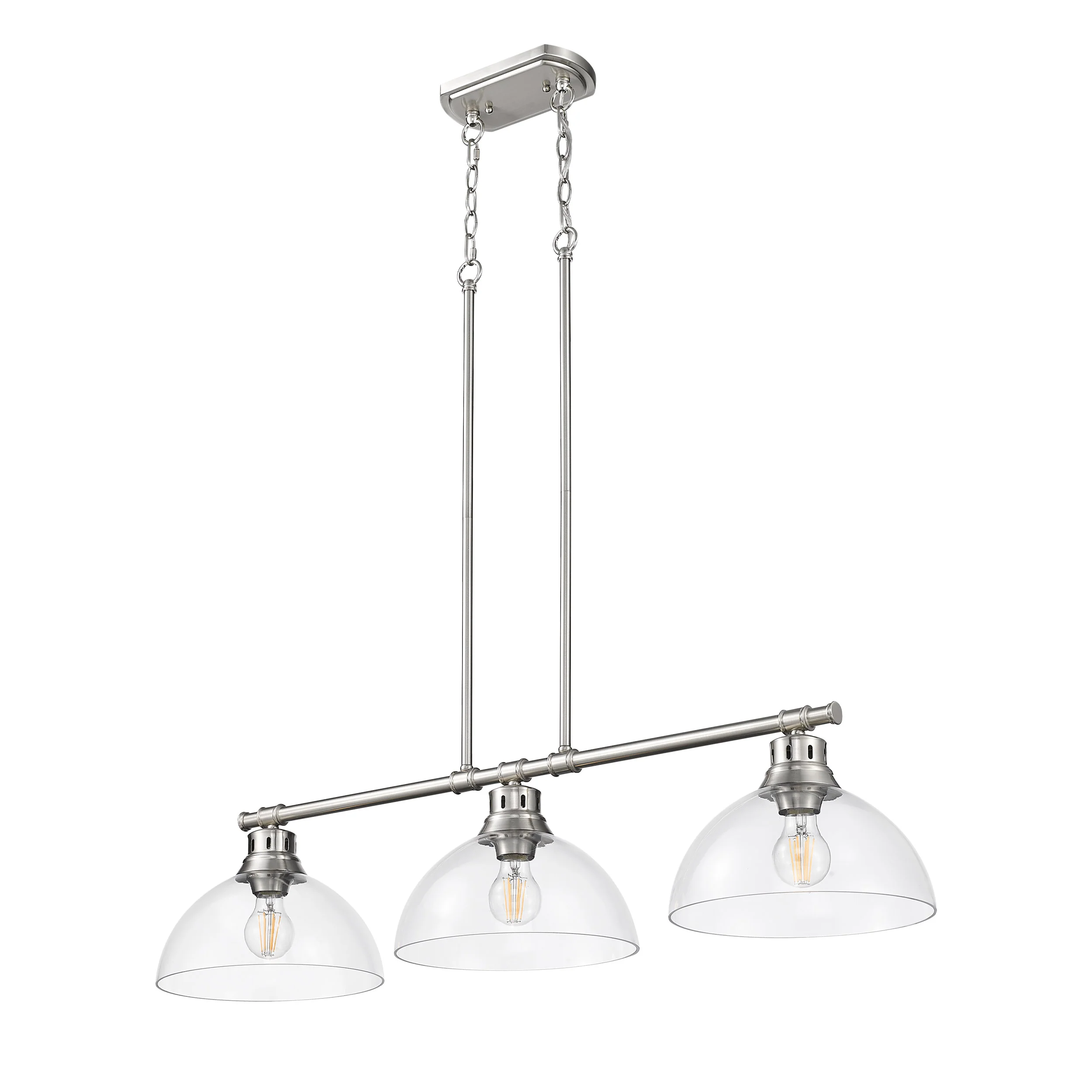 Duncan 3-light Island Light in Pewter and Clear Glass - Image 2