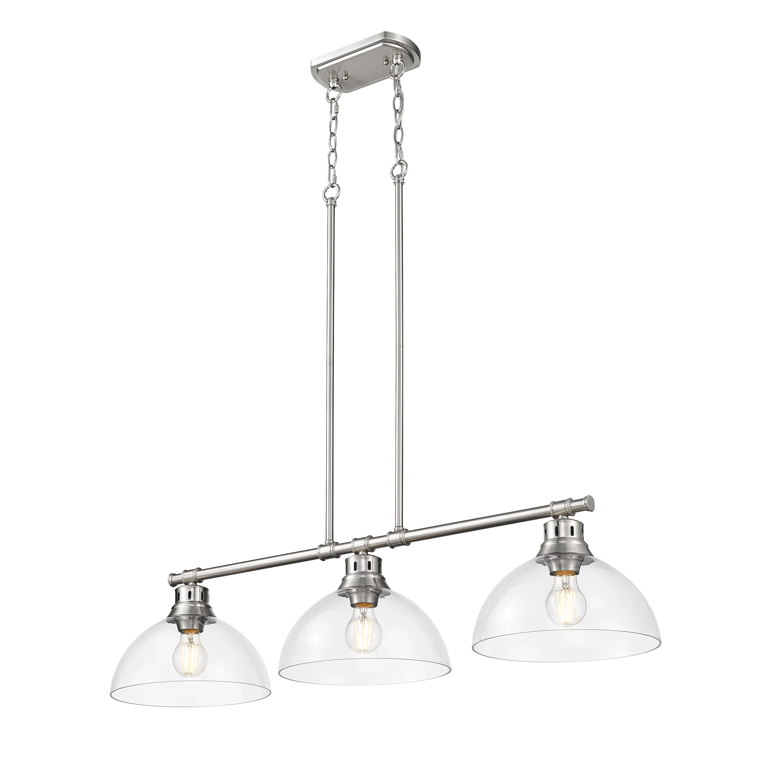 Duncan 3-light Island Light in Pewter and Clear Glass - Image 3