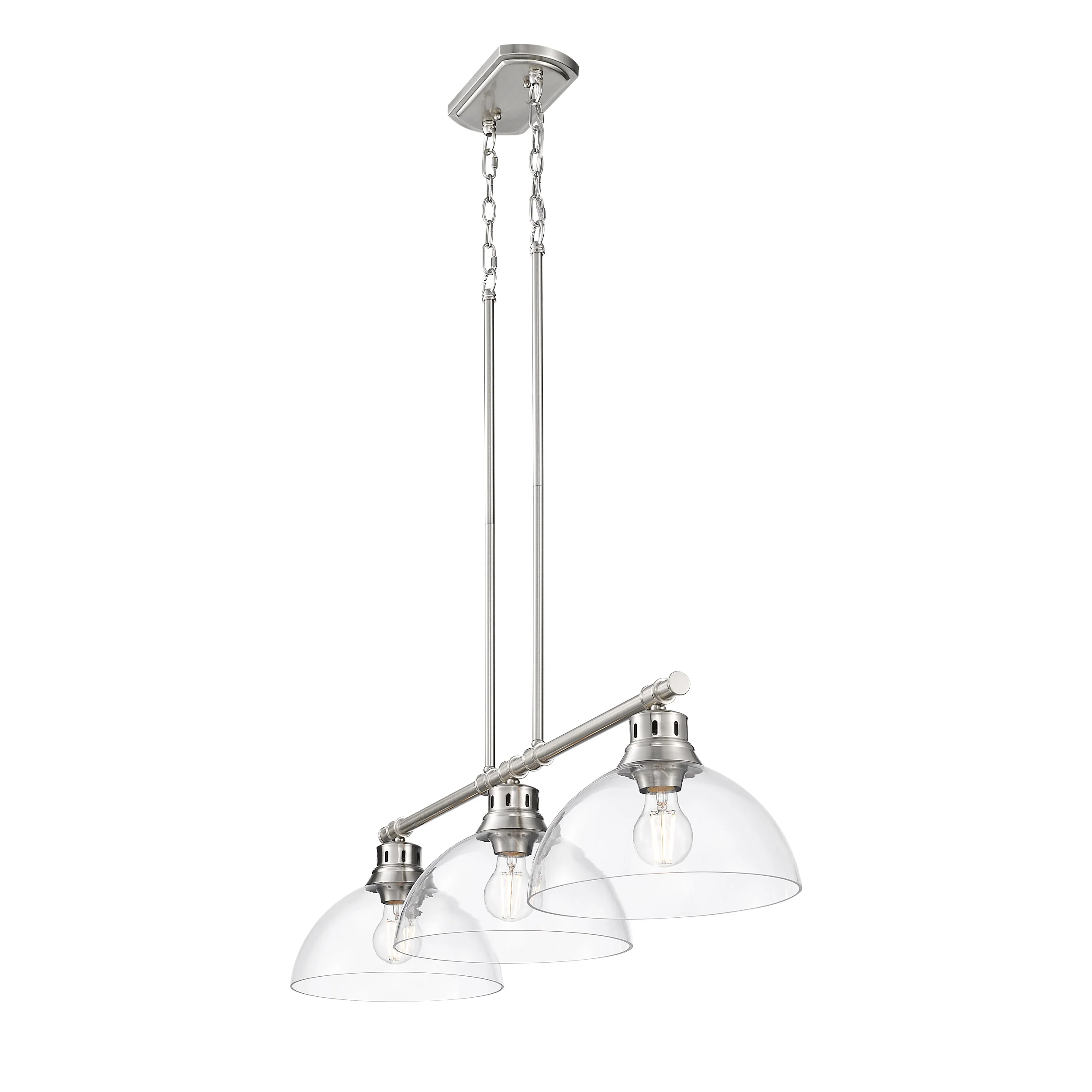 Duncan 3-light Island Light in Pewter and Clear Glass - Image 4