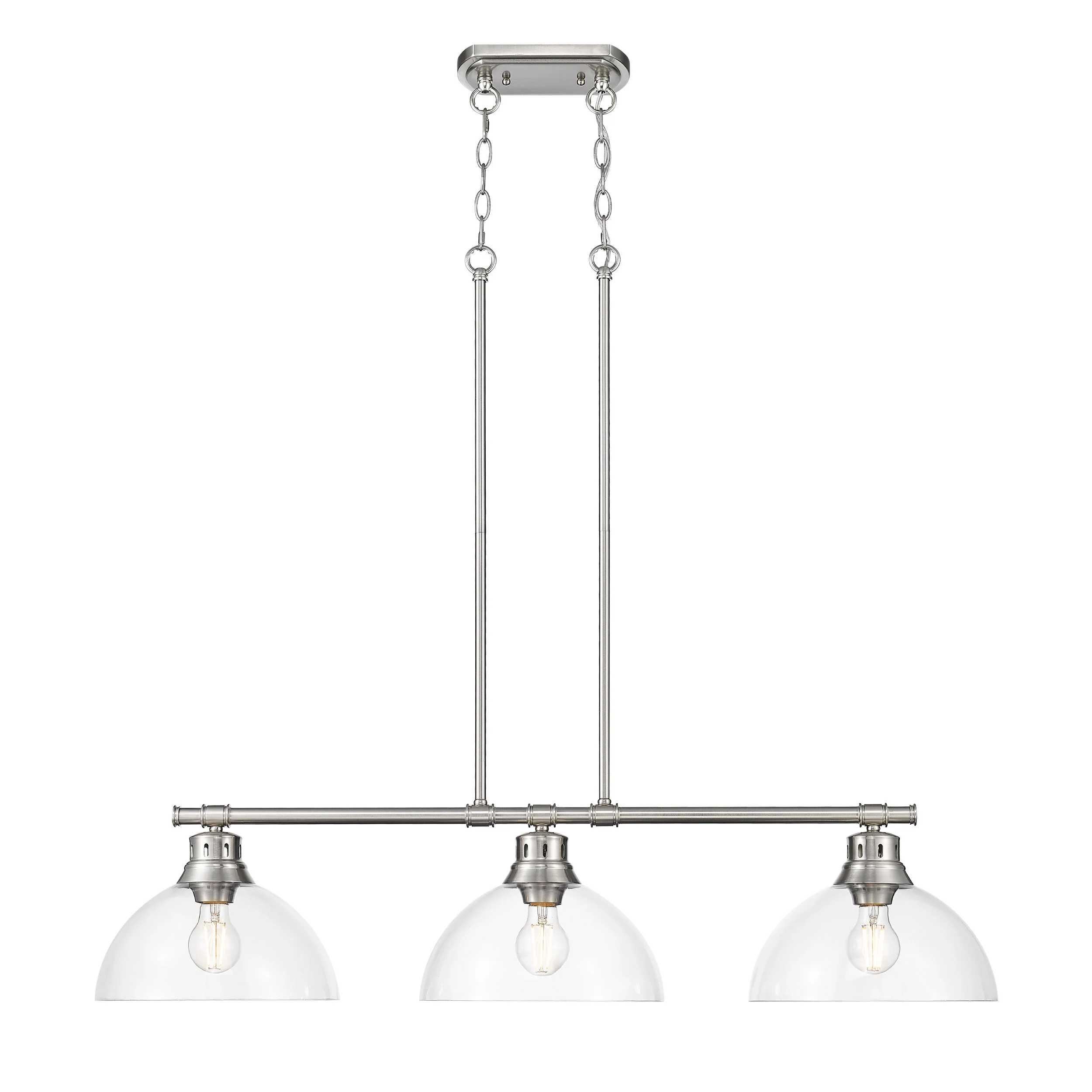 Duncan 3-light Island Light in Pewter and Clear Glass - Image 5