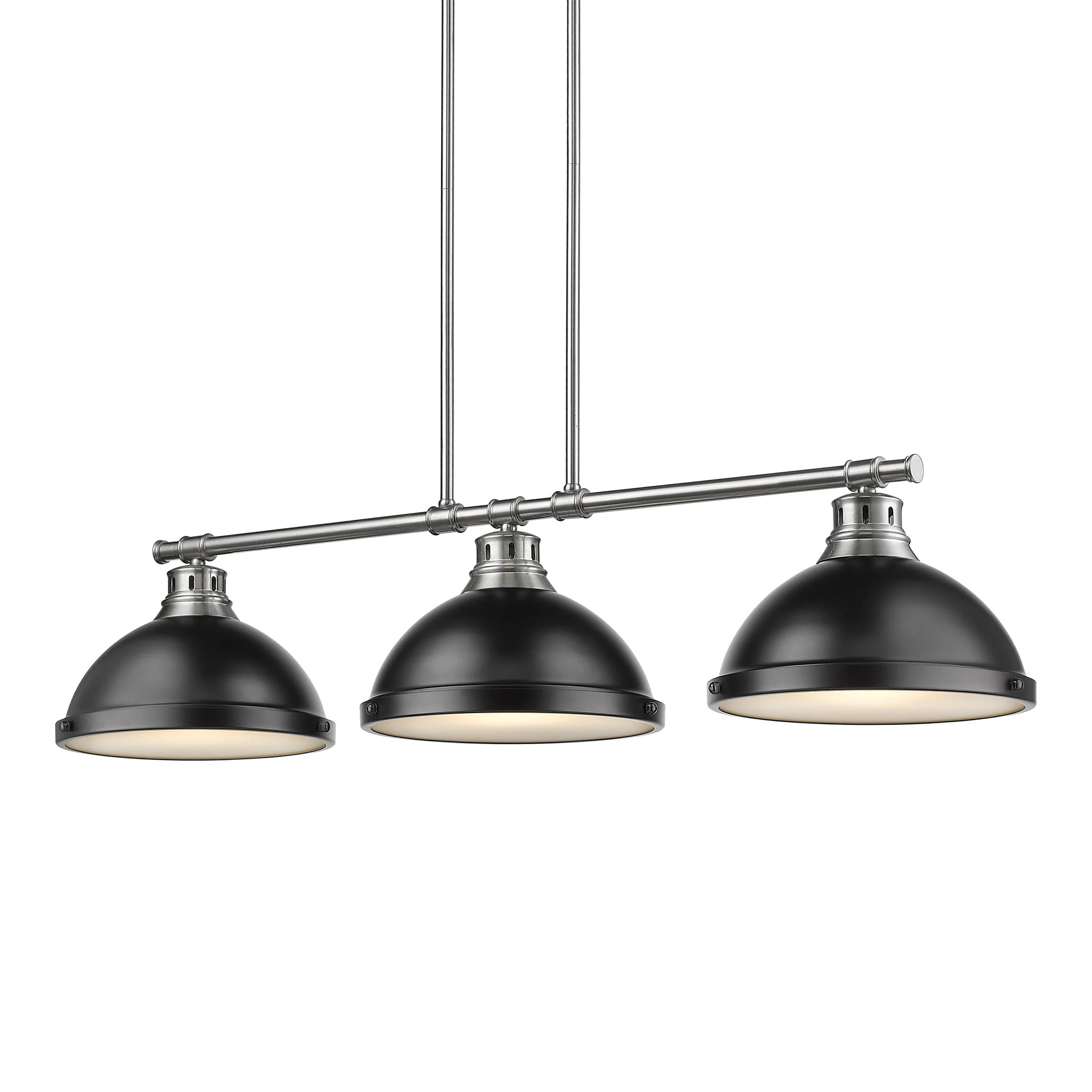 Duncan 3-light Island Light in Pewter and Matte Black shade