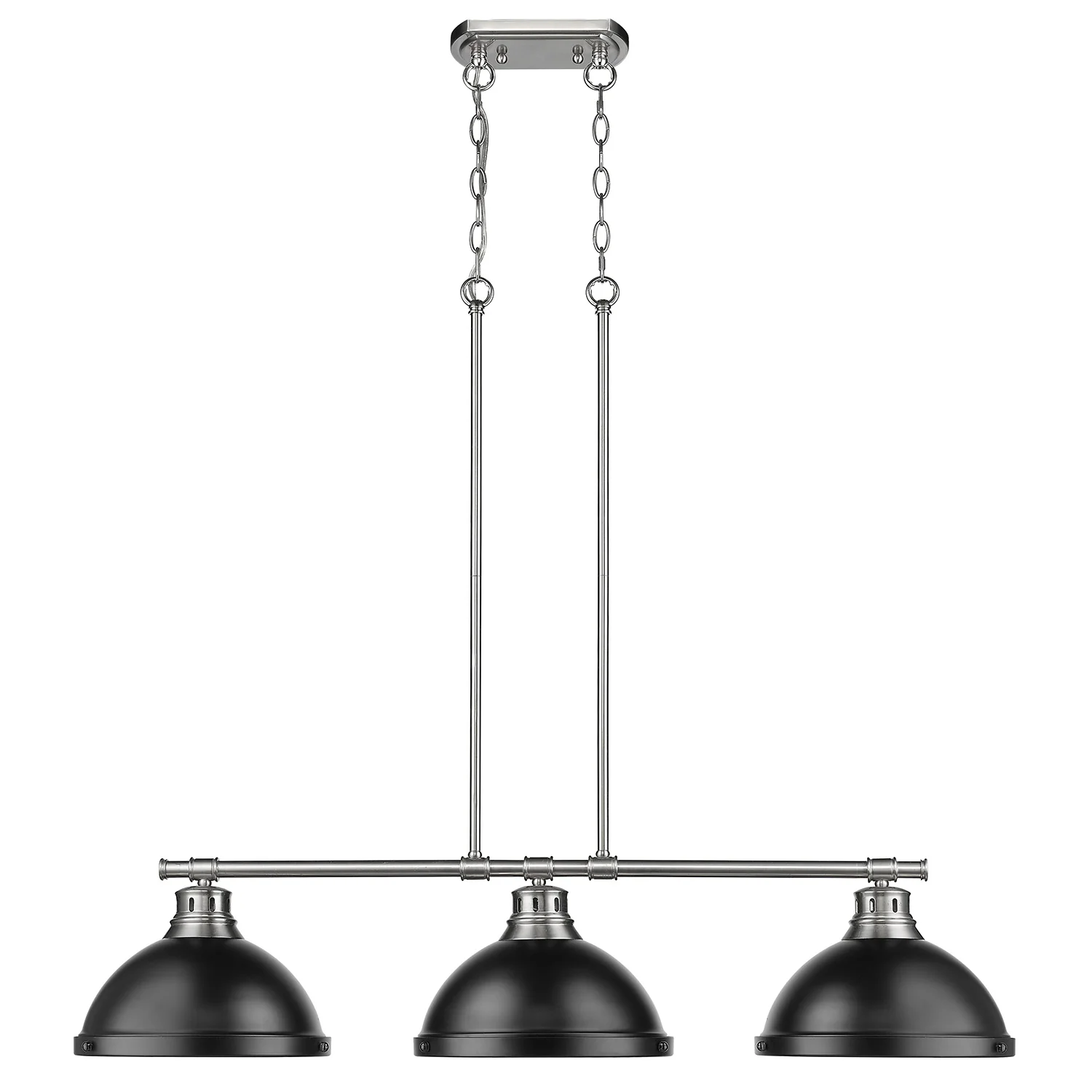 Duncan 3-light Island Light in Pewter and Matte Black shade - Image 3