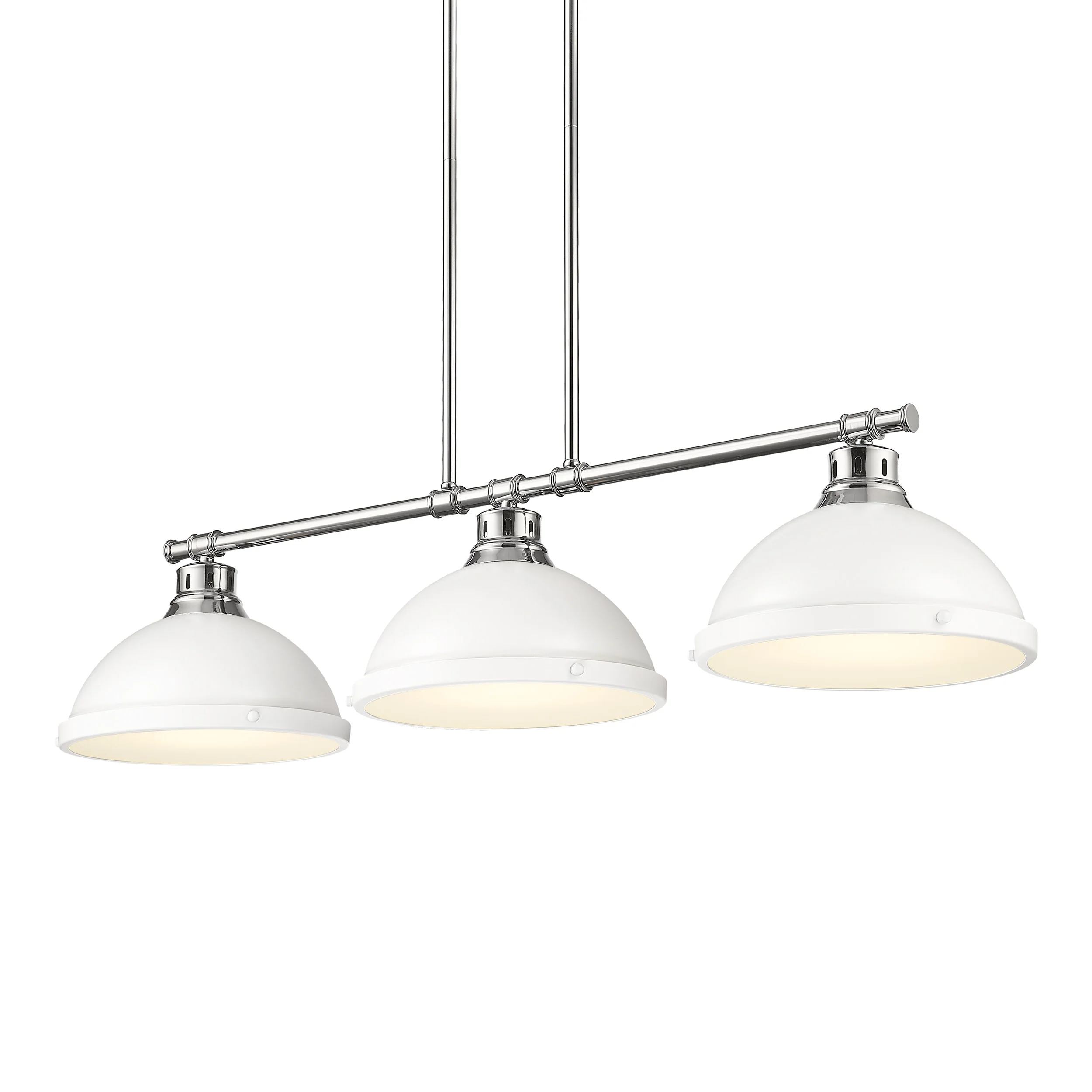 Duncan 3-light Island Light in Pewter and Matte White shade