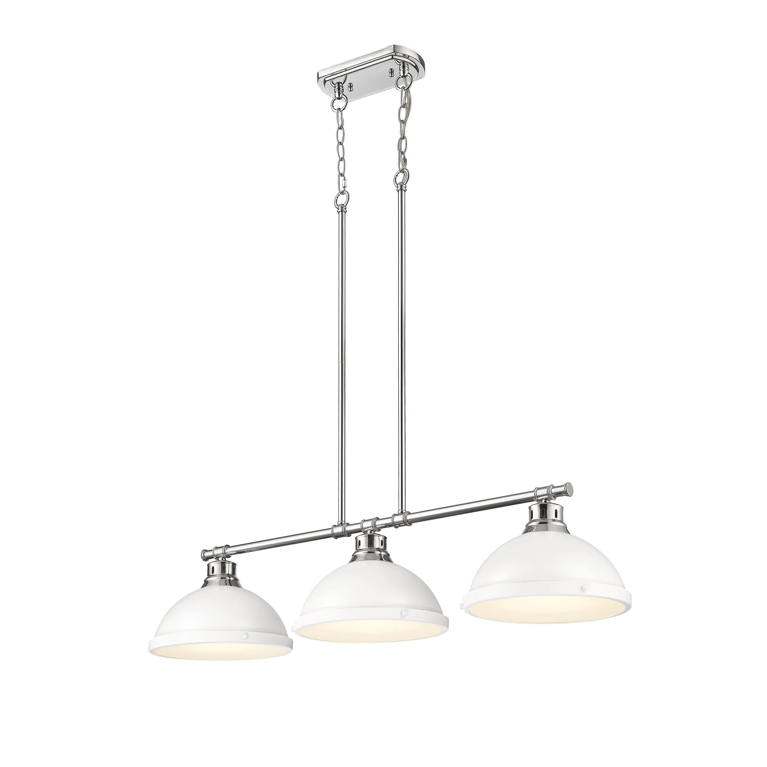 Duncan 3-light Island Light in Pewter and Matte White shade - Image 3