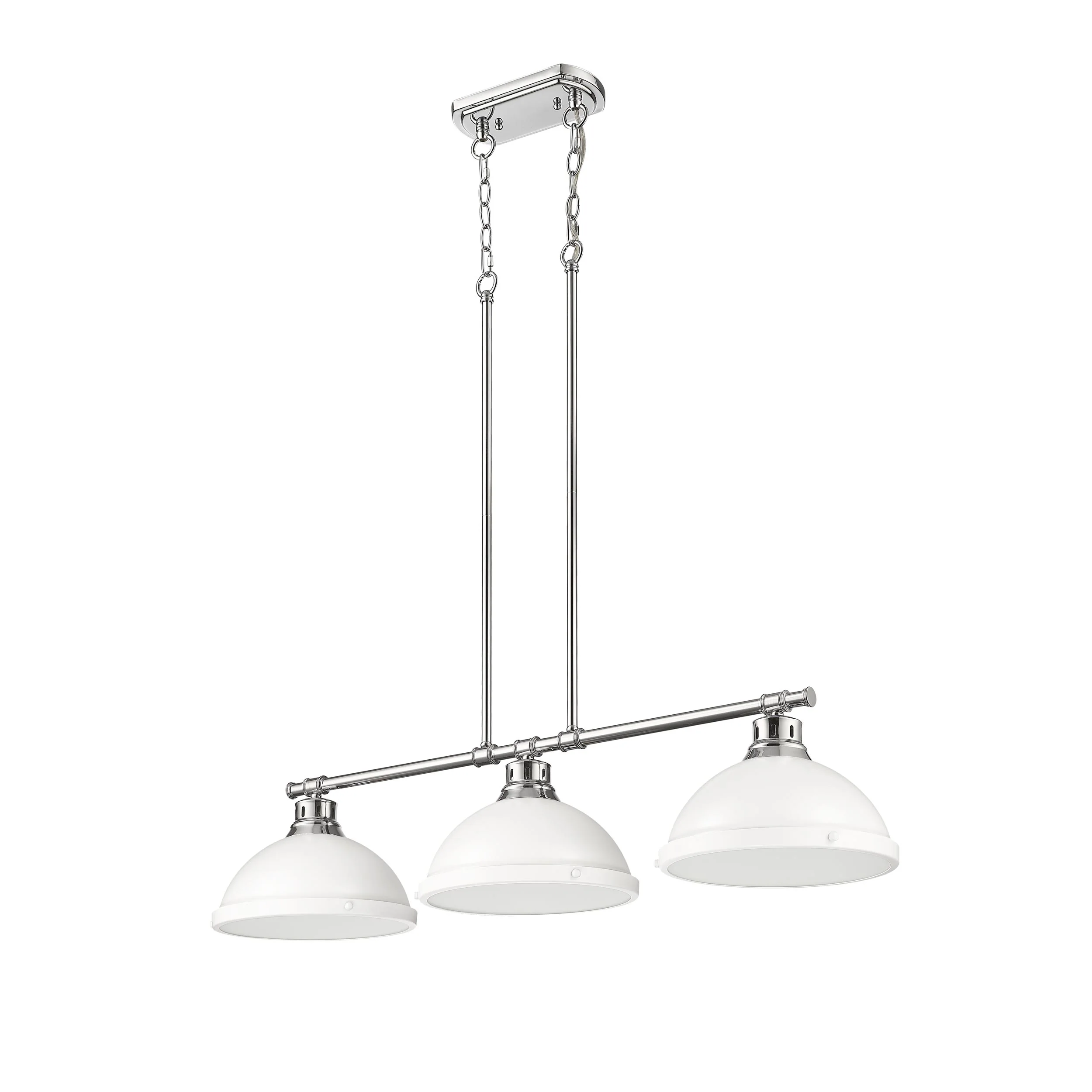 Duncan 3-light Island Light in Pewter and Matte White shade - Image 4
