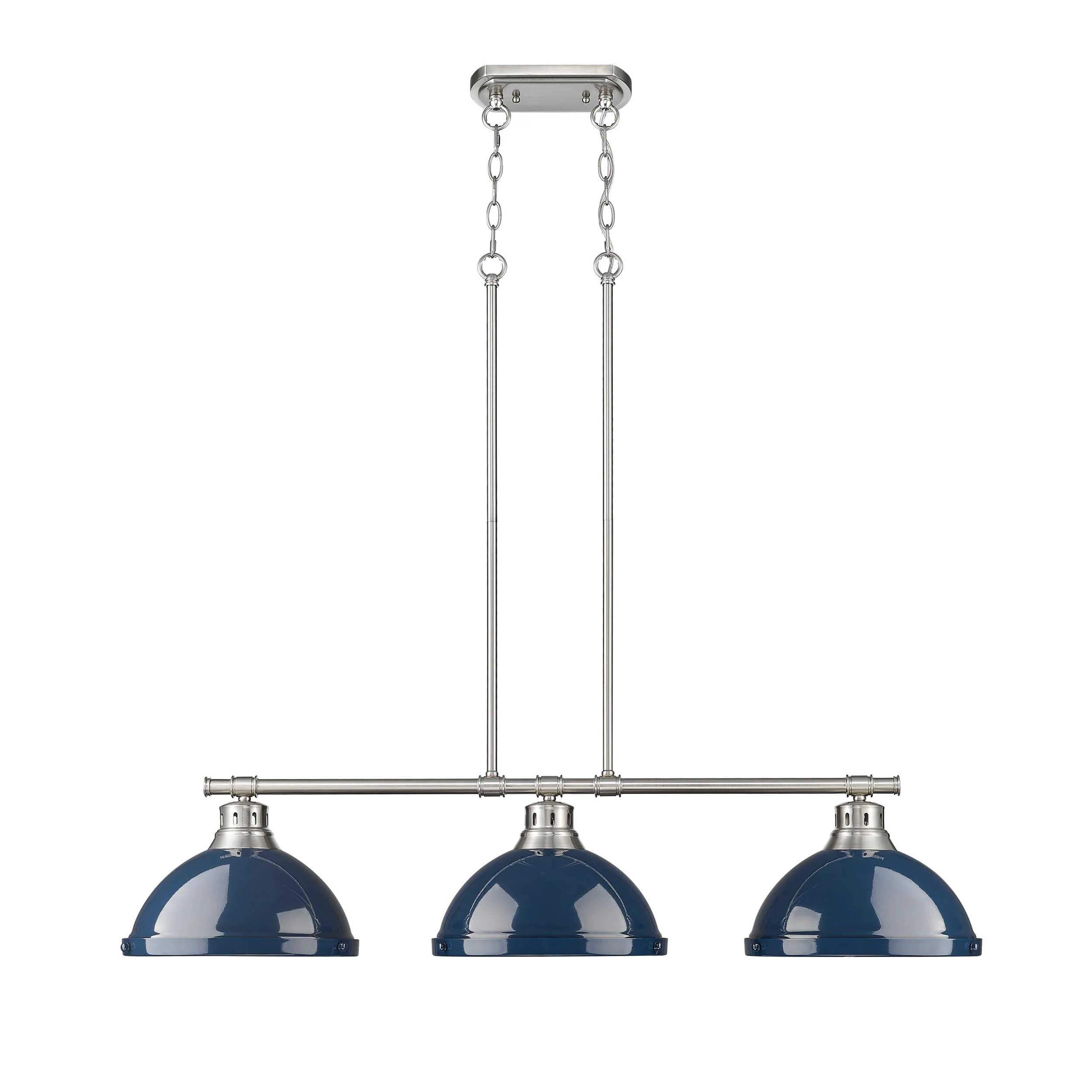 Duncan 3-light Island Light in Pewter and Navy Blue shade - Image 5