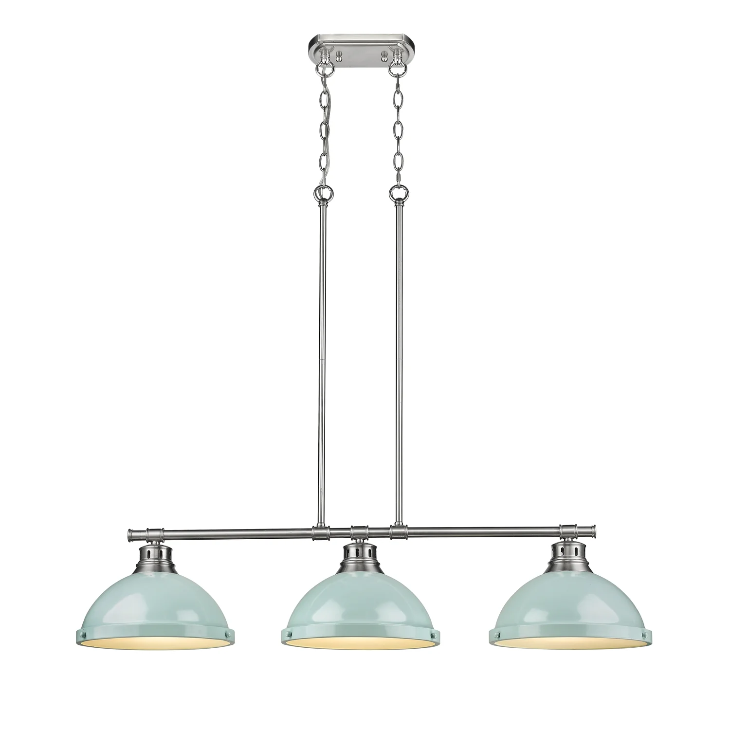 Duncan 3-light Island Light in Pewter and Seafoam shade - Image 3