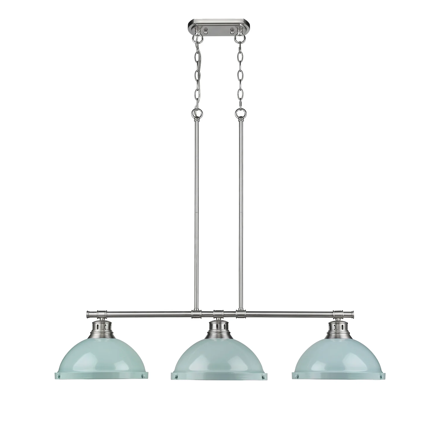 Duncan 3-light Island Light in Pewter and Seafoam shade - Image 4