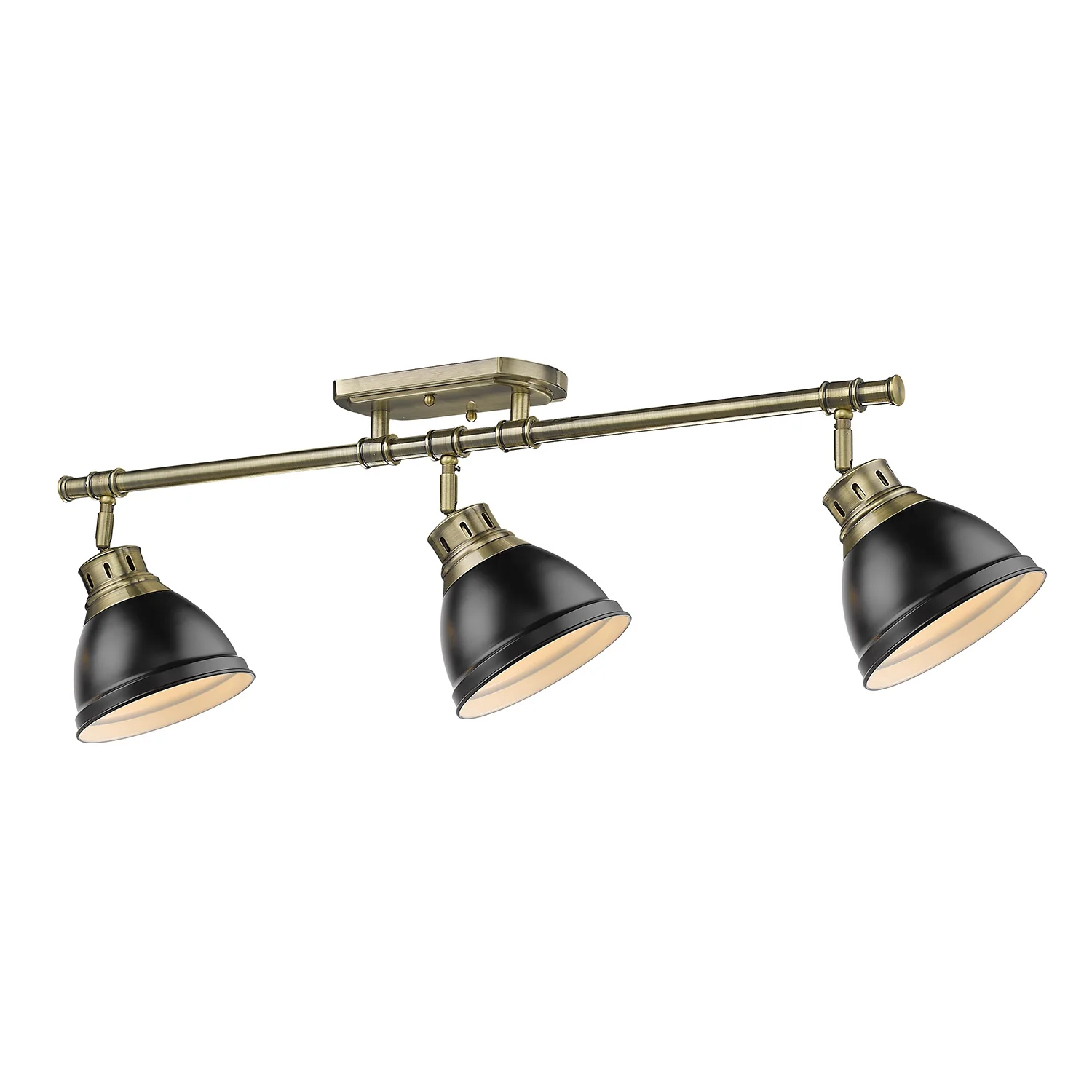Duncan 3-light Semi-Flush Mount in Aged Brass and Matte Black shade - Image 2