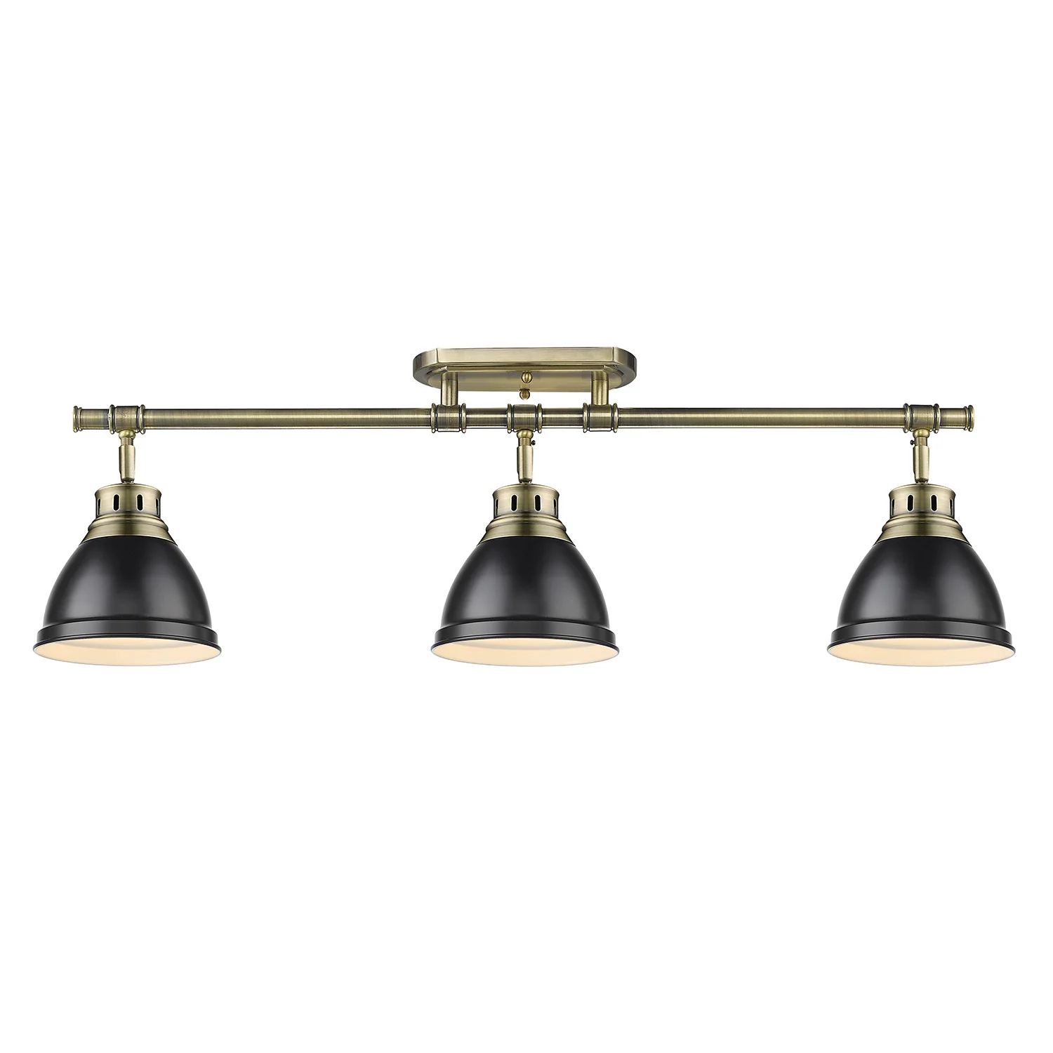 Duncan 3-light Semi-Flush Mount in Aged Brass and Matte Black shade - Image 3