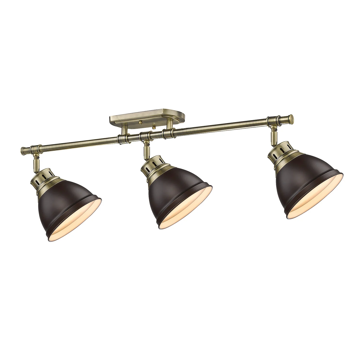 Duncan 3-light Semi-Flush Mount in Aged Brass and Rubbed Bronze shade - Image 2