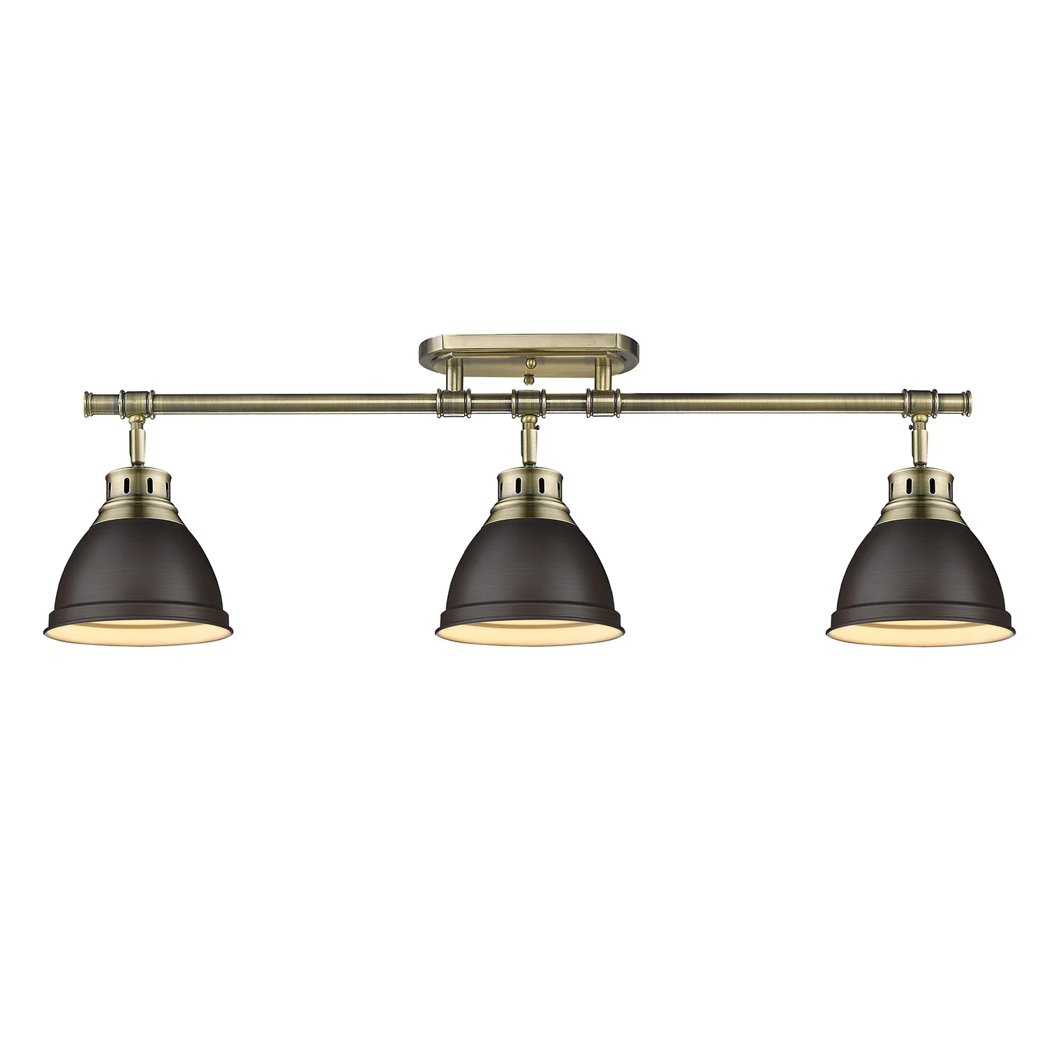 Duncan 3-light Semi-Flush Mount in Aged Brass and Rubbed Bronze shade - Image 3