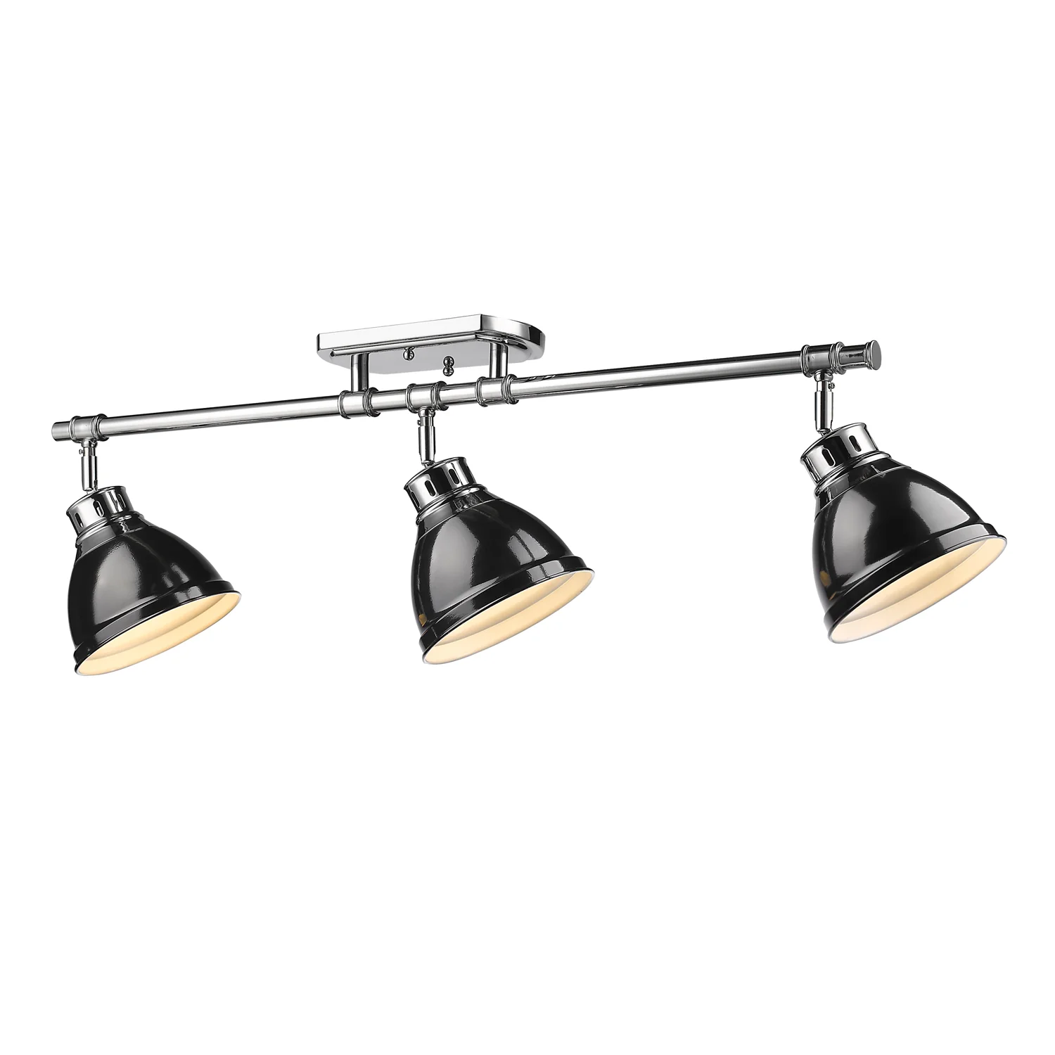 Duncan 3-light Semi-Flush Mount in Chrome and Black shade - Image 2