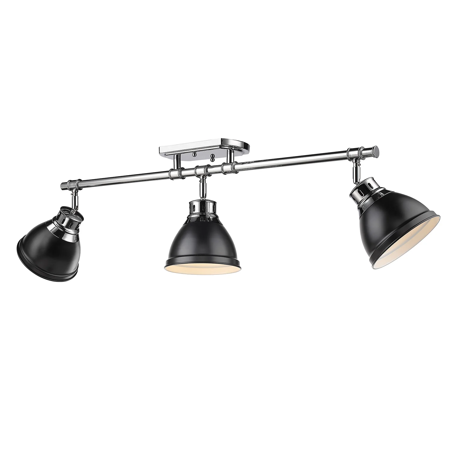 Duncan 3-light Semi-Flush Mount in Chrome and Matte Black shade