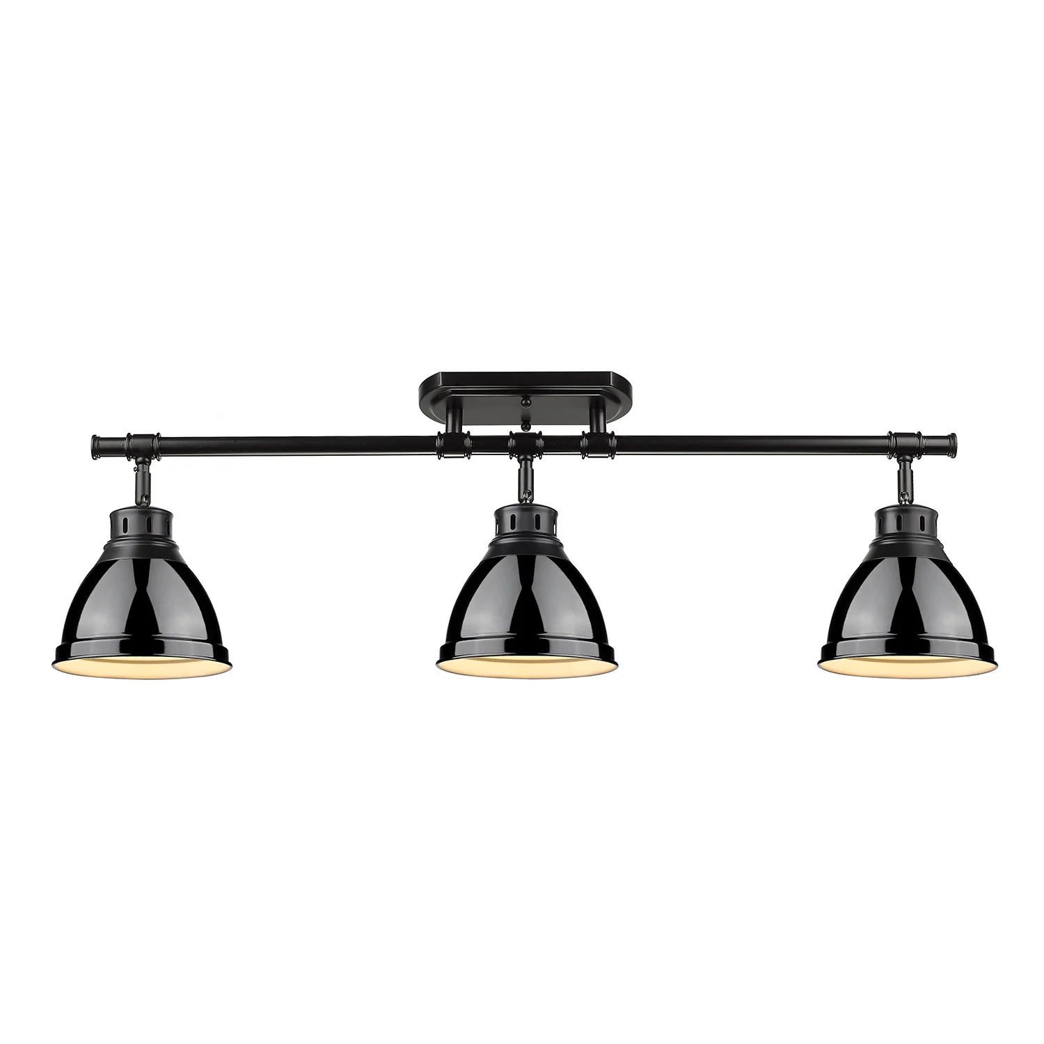 Duncan 3-light Semi-Flush Mount in Chrome and Matte Black shade - Image 4
