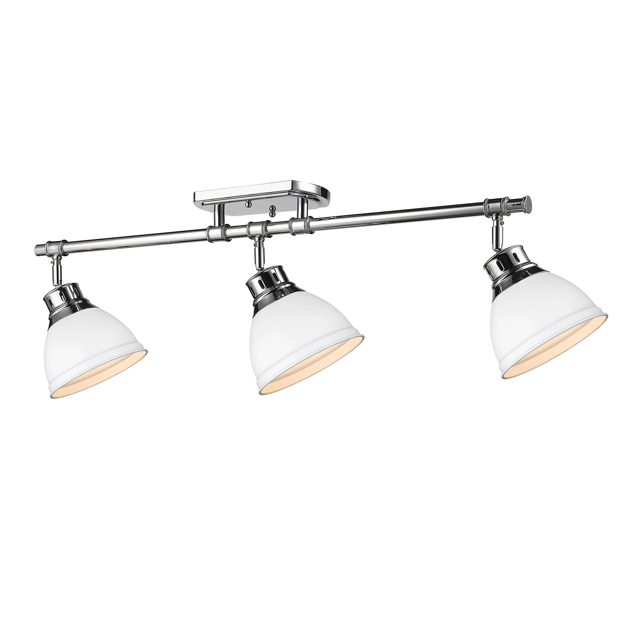 Duncan 3-light Semi-Flush Mount in Chrome and Matte White shade - Image 2