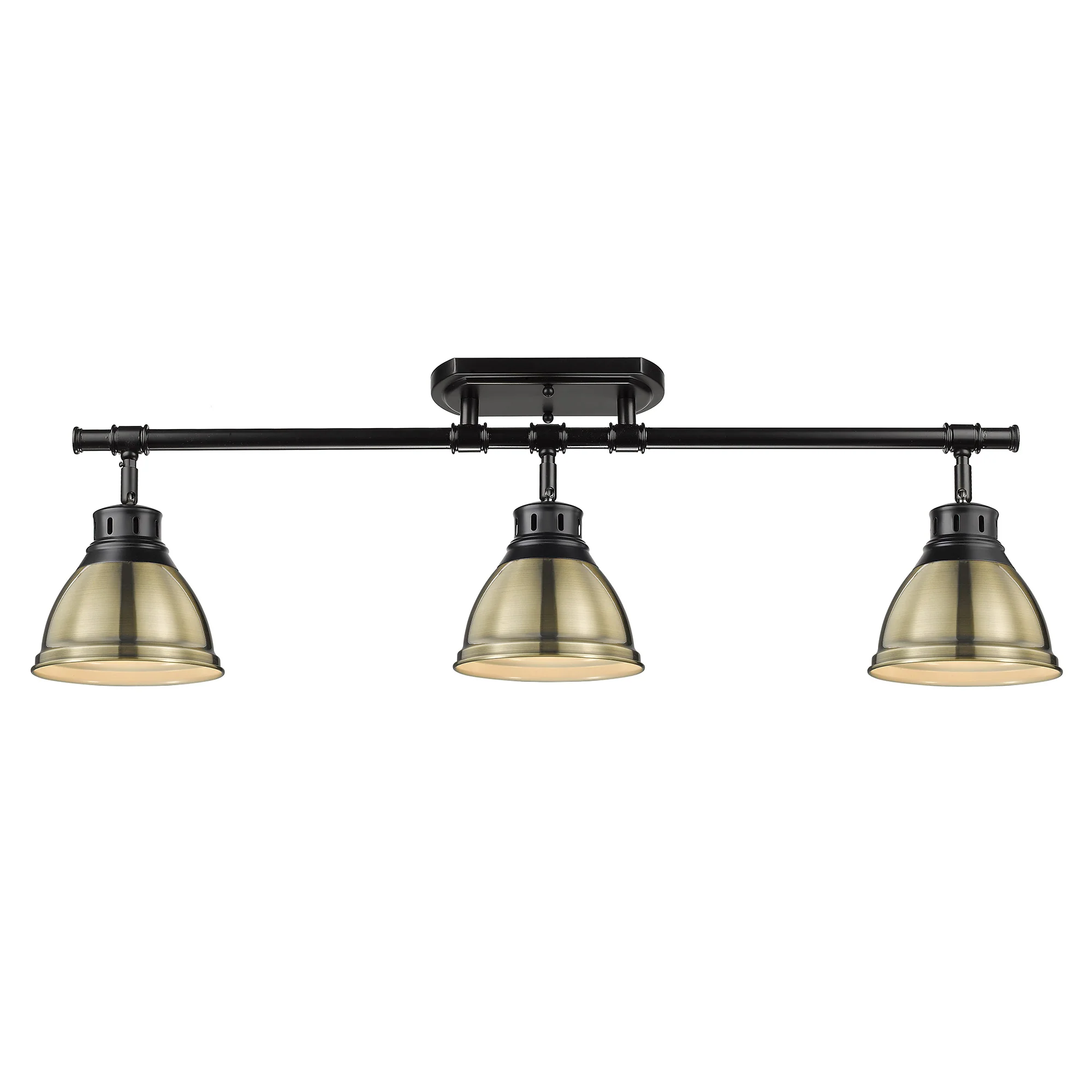 Duncan 3-light Semi-Flush Mount in Matte Black and Aged Brass shade - Image 3