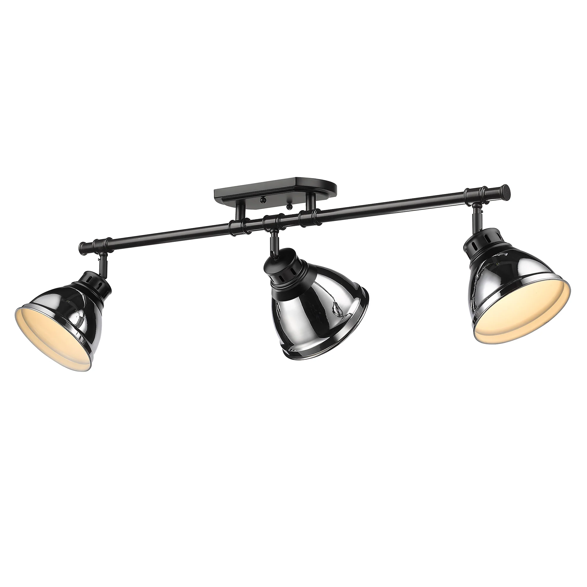 Duncan 3-light Semi-Flush Mount in Matte Black and Chrome shade