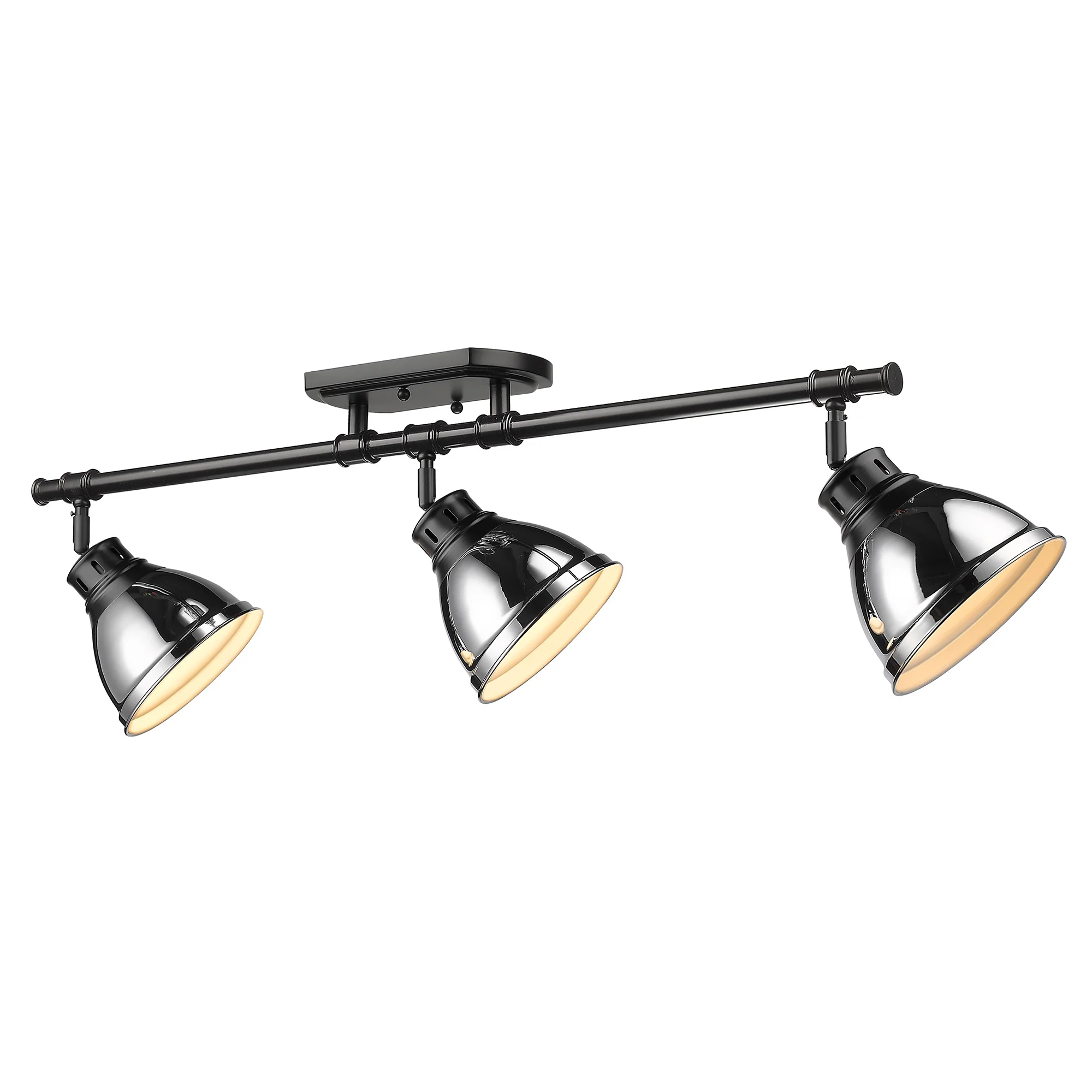 Duncan 3-light Semi-Flush Mount in Matte Black and Chrome shade - Image 2