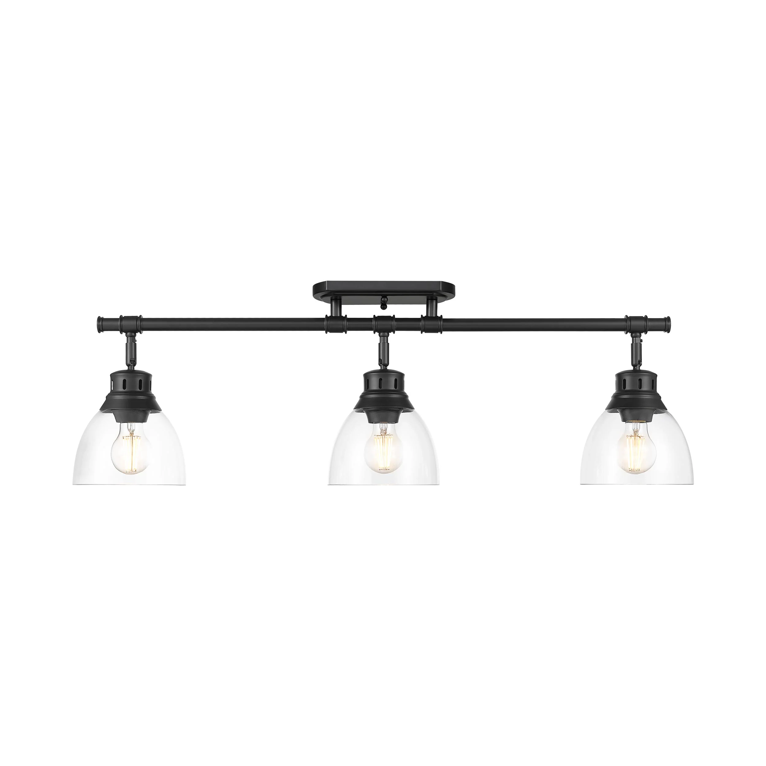 Duncan 3-light Semi-Flush Mount in Matte Black and Clear Glass - Image 2