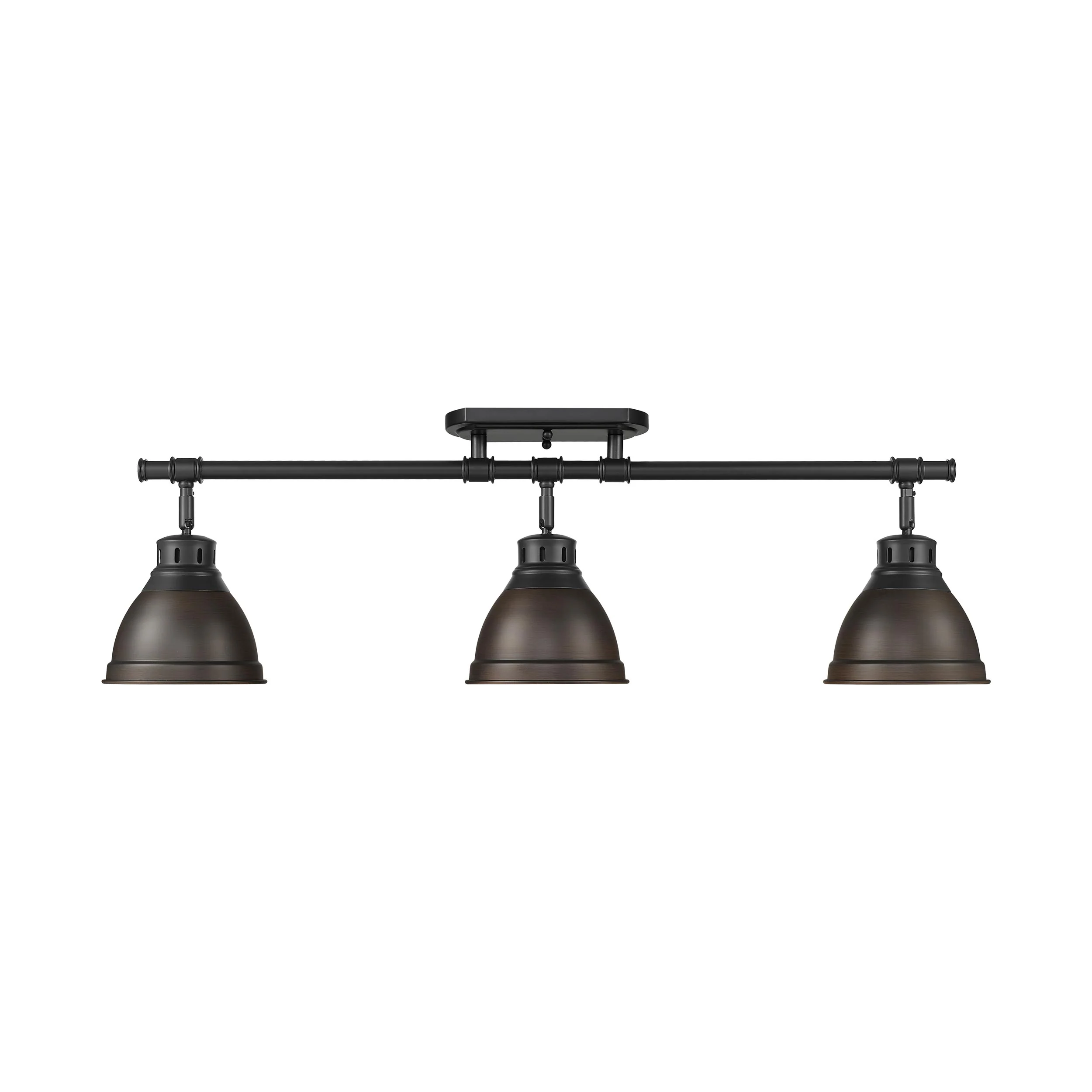 Duncan 3-light Semi-Flush Mount in Matte Black and Rubbed Bronze shade - Image 2